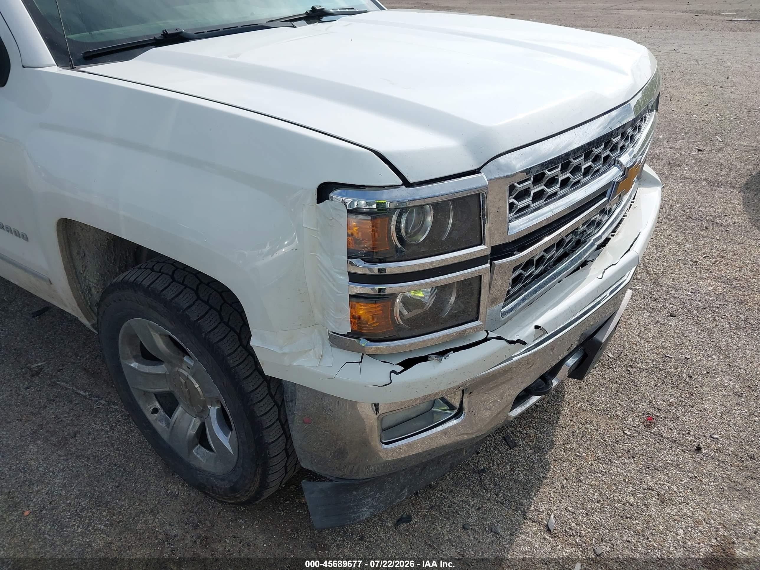 2015 Chevrolet Silverado 1500 Ltz White vin: 3GCUKSEC5FG519222