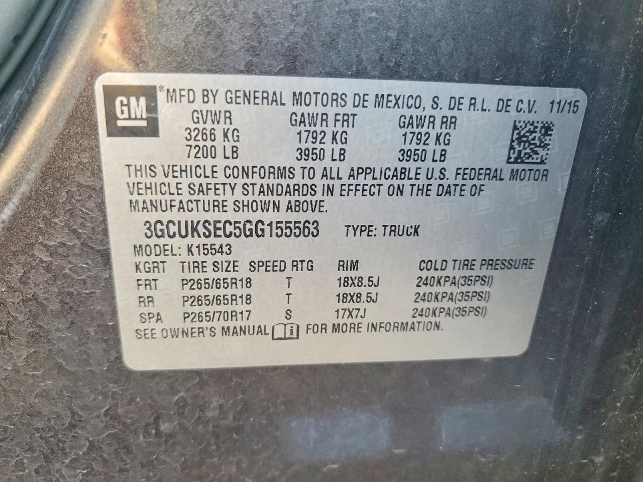 2016 Chevrolet Silverado K1500 Ltz Charcoal vin: 3GCUKSEC5GG155563