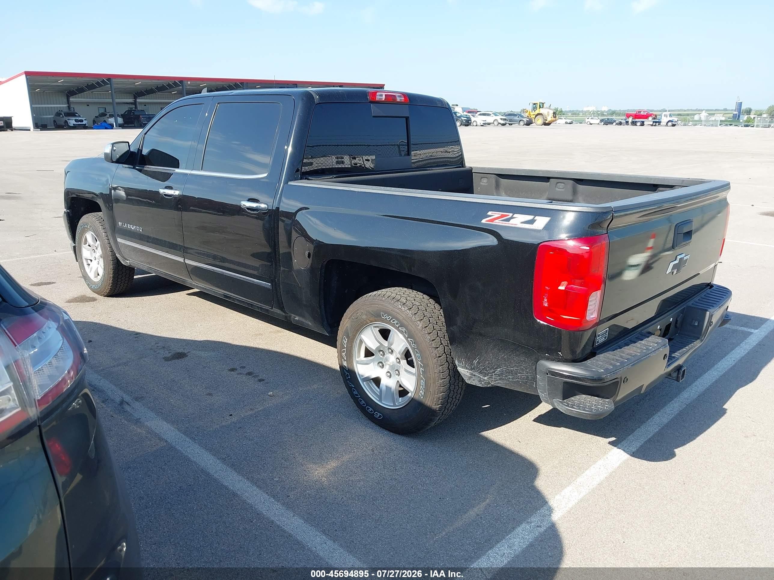 2017 Chevrolet Silverado 1500 Ltz Black vin: 3GCUKSEC5HG102668
