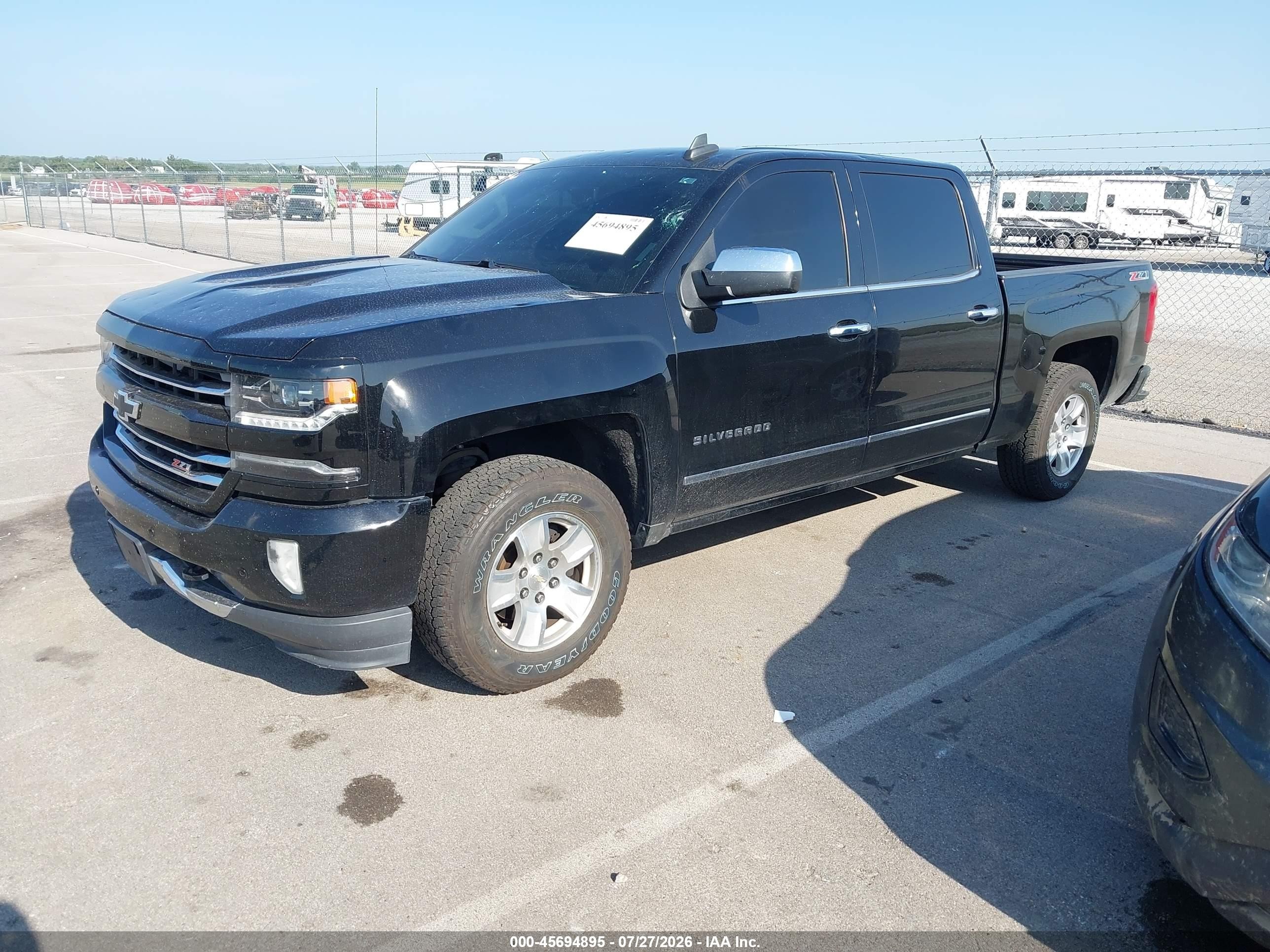2017 Chevrolet Silverado 1500 Ltz Black vin: 3GCUKSEC5HG102668
