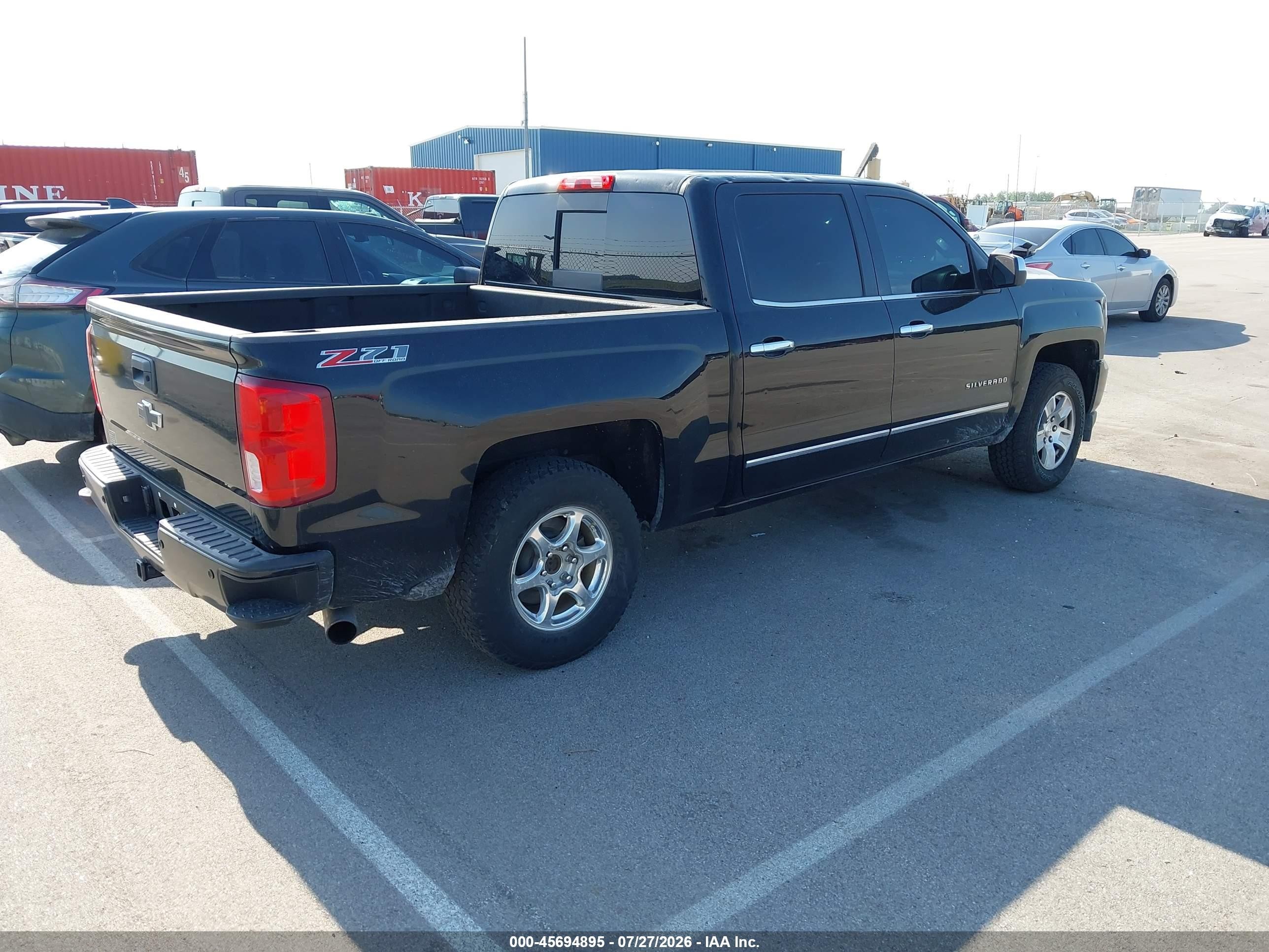 2017 Chevrolet Silverado 1500 Ltz Black vin: 3GCUKSEC5HG102668