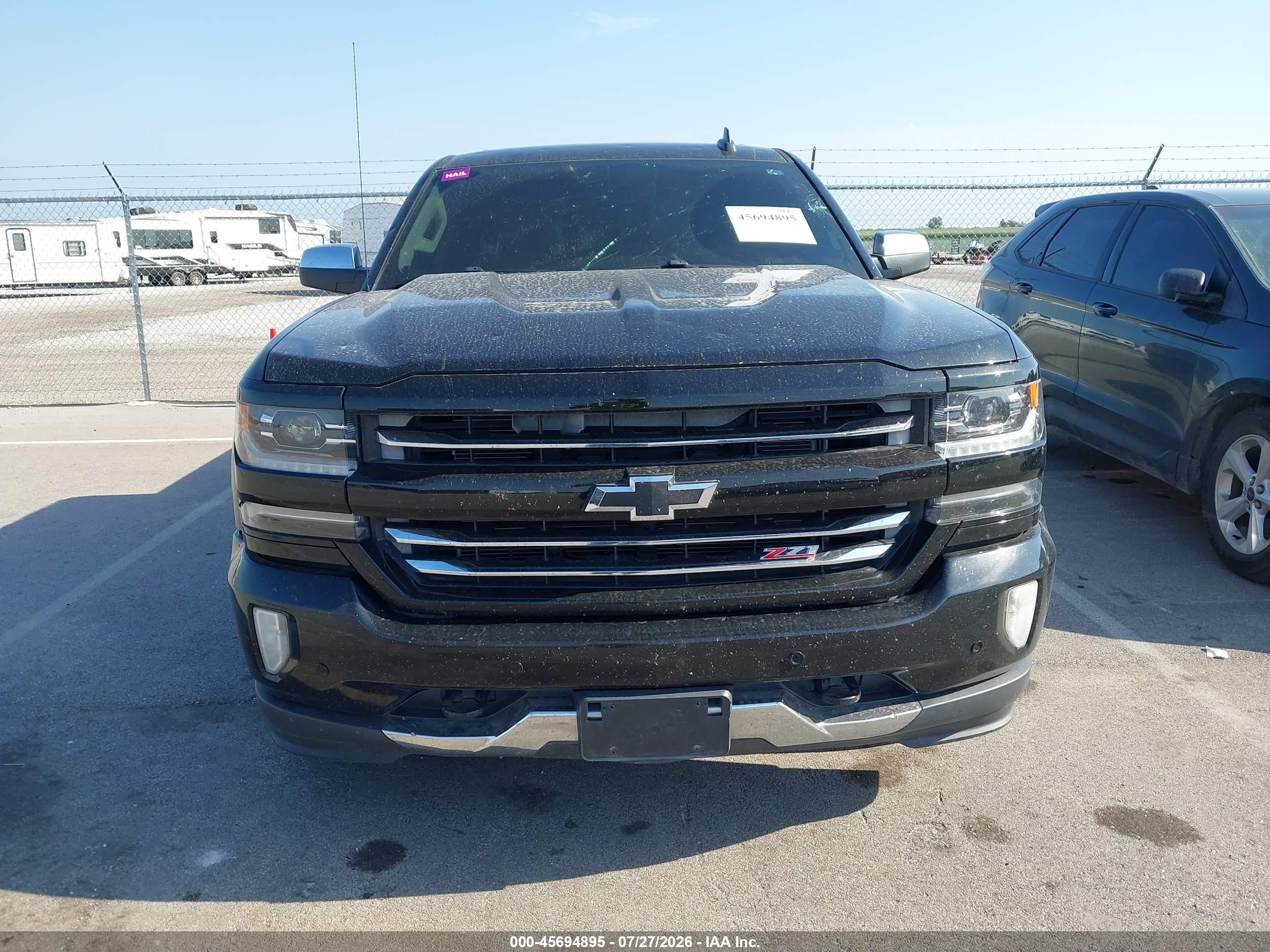 2017 Chevrolet Silverado 1500 Ltz Black vin: 3GCUKSEC5HG102668