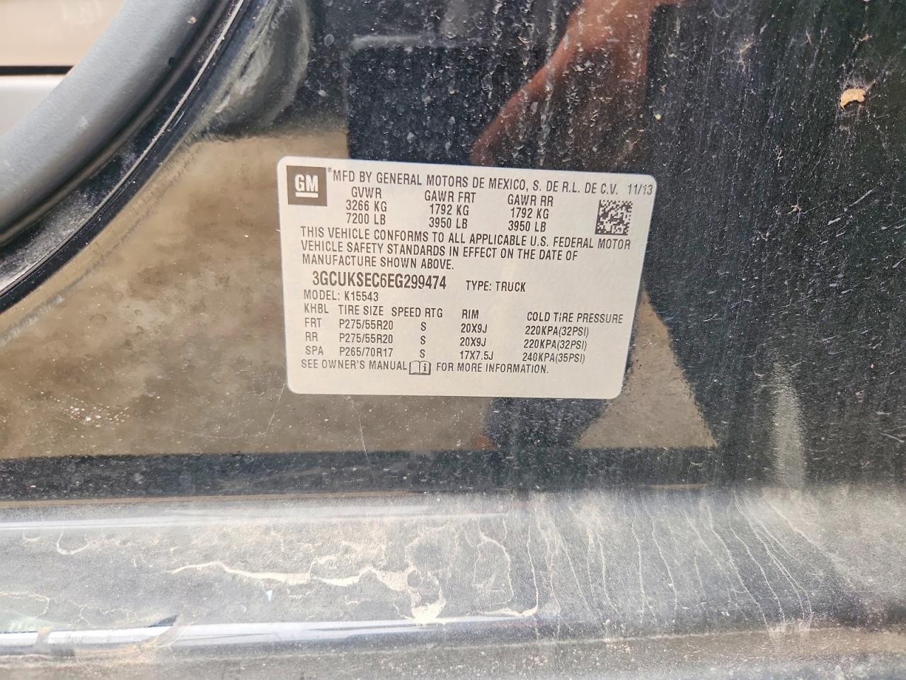 2014 Chevrolet Silverado K1500 Ltz Черный vin: 3GCUKSEC6EG299474