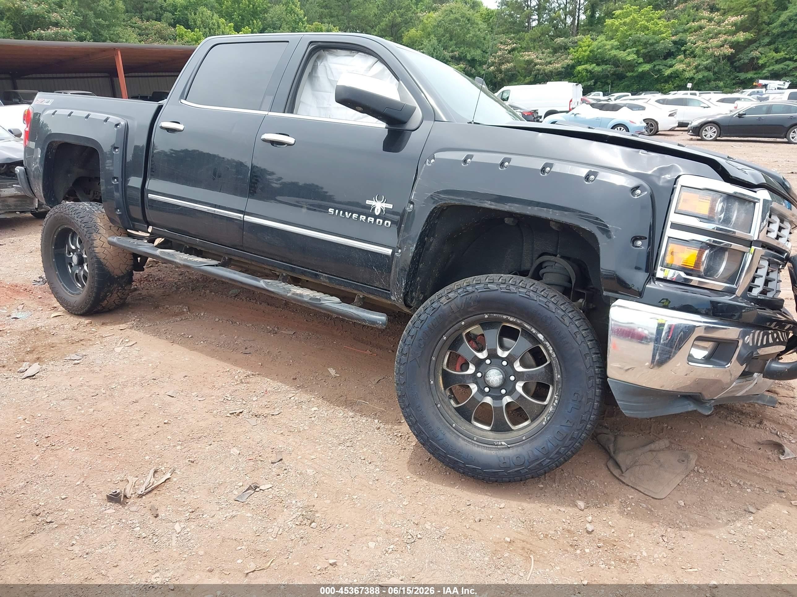 2015 Chevrolet Silverado 1500 Ltz Black vin: 3GCUKSEC6FG159720