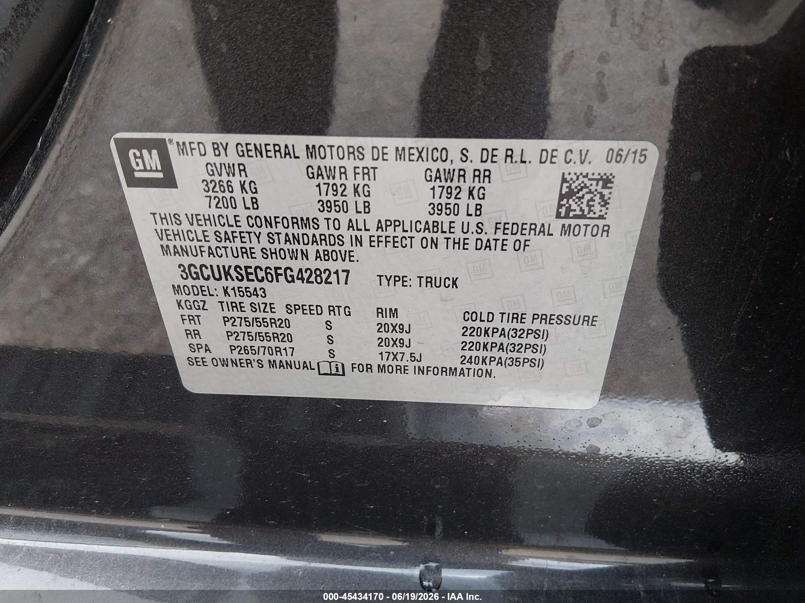 2015 Chevrolet Silverado 1500 1lz Gray vin: 3GCUKSEC6FG428217