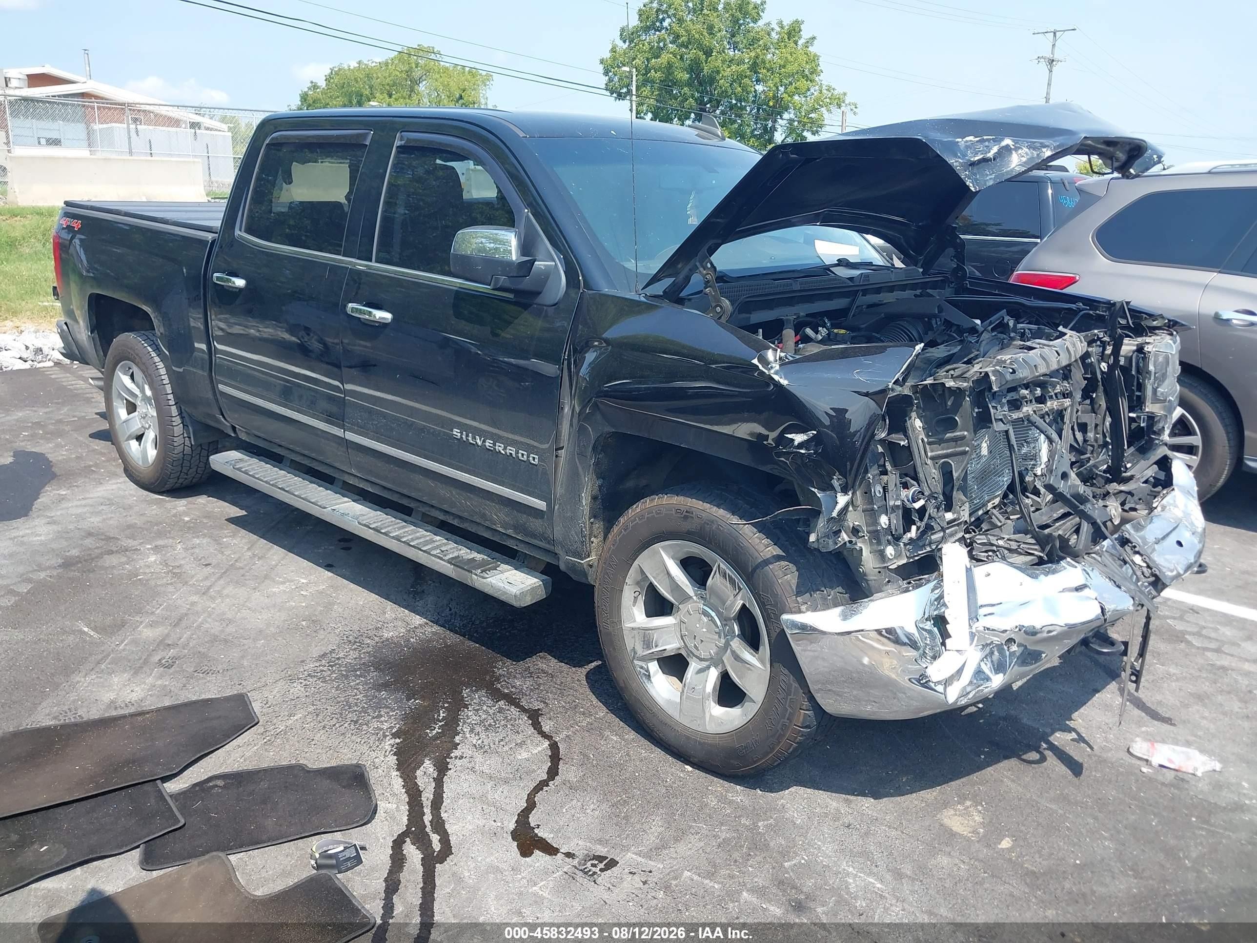 2017 Chevrolet Silverado 1500 Ltz Black vin: 3GCUKSEC6HG293534