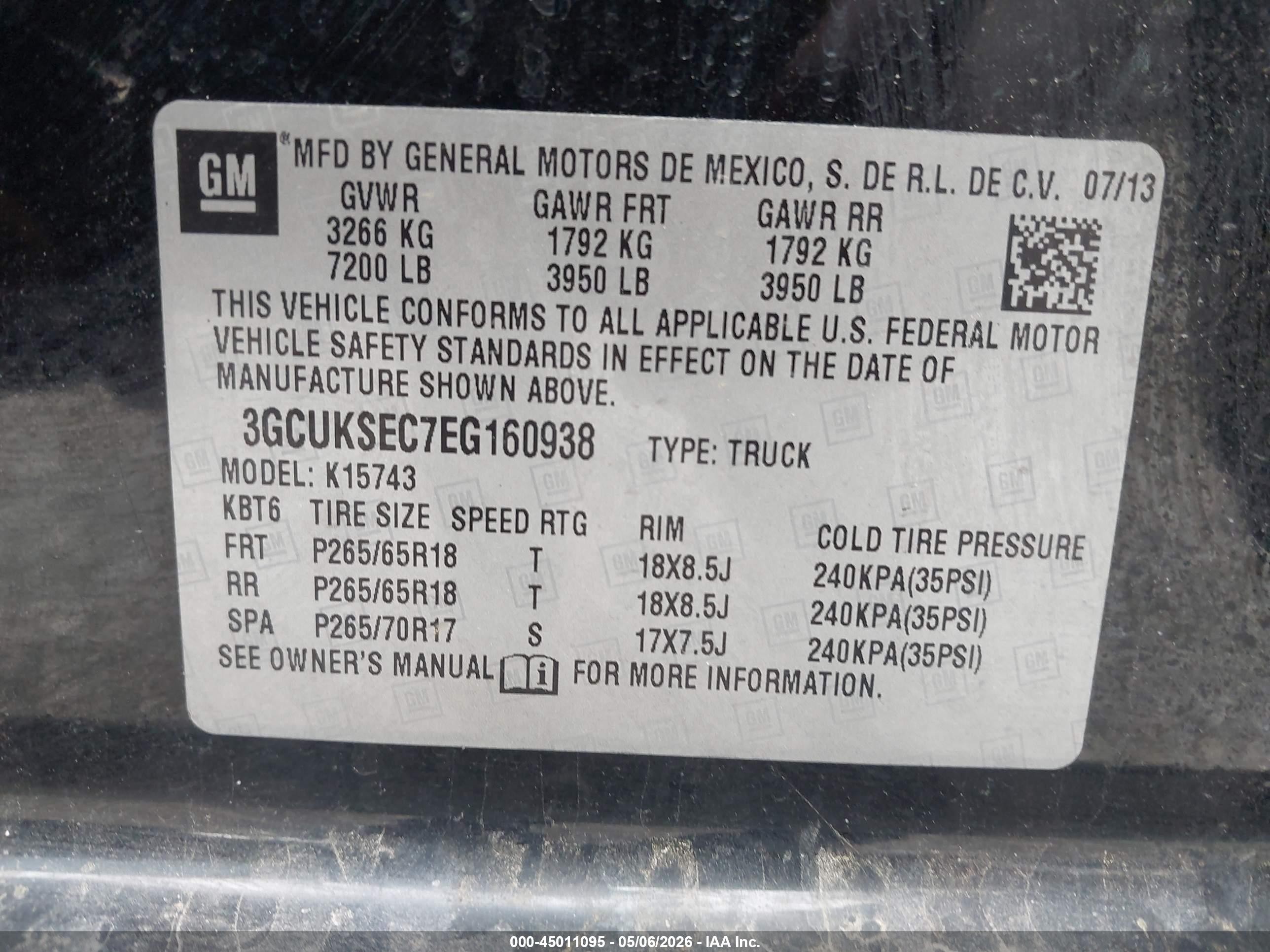 2014 Chevrolet Silverado 1500 2lz Black vin: 3GCUKSEC7EG160938