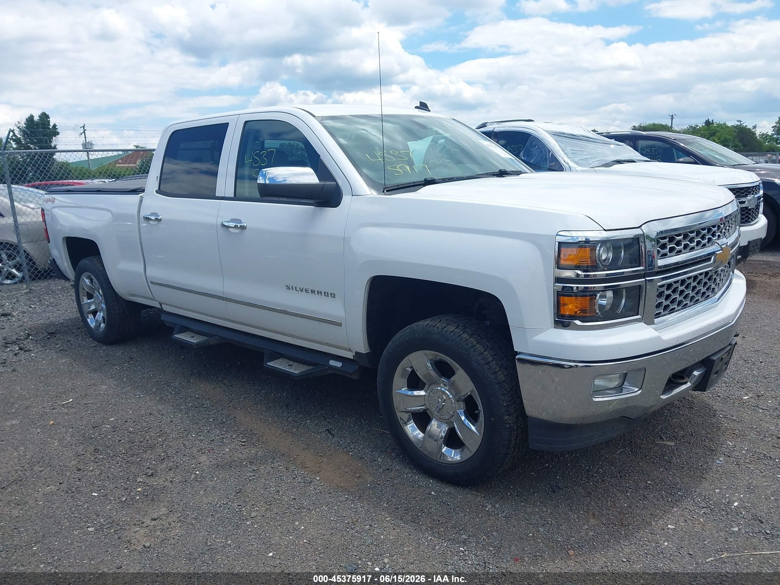 2014 Chevrolet Silverado 1500 Ltz White vin: 3GCUKSEC7EG187430