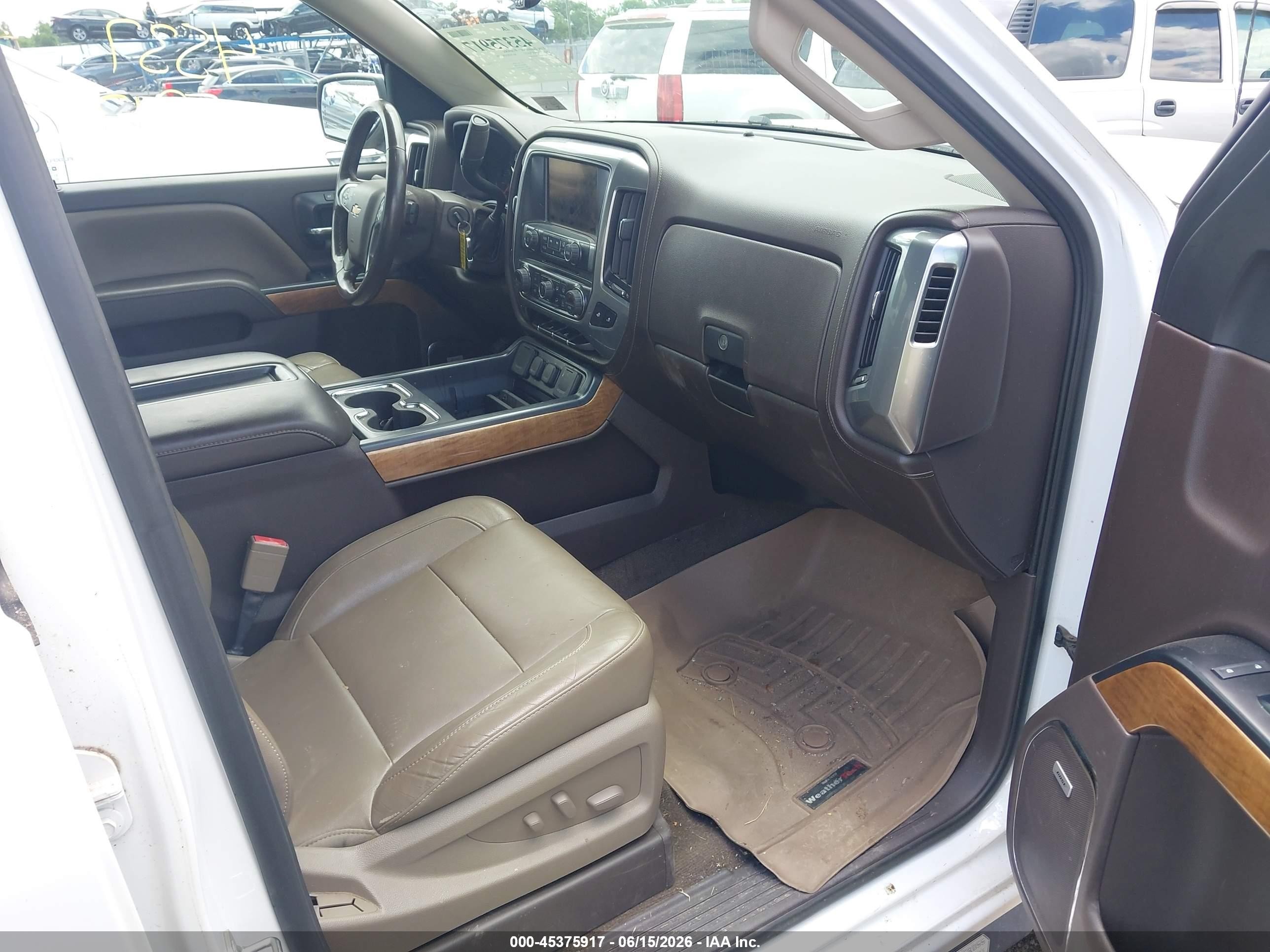 2014 Chevrolet Silverado 1500 Ltz White vin: 3GCUKSEC7EG187430