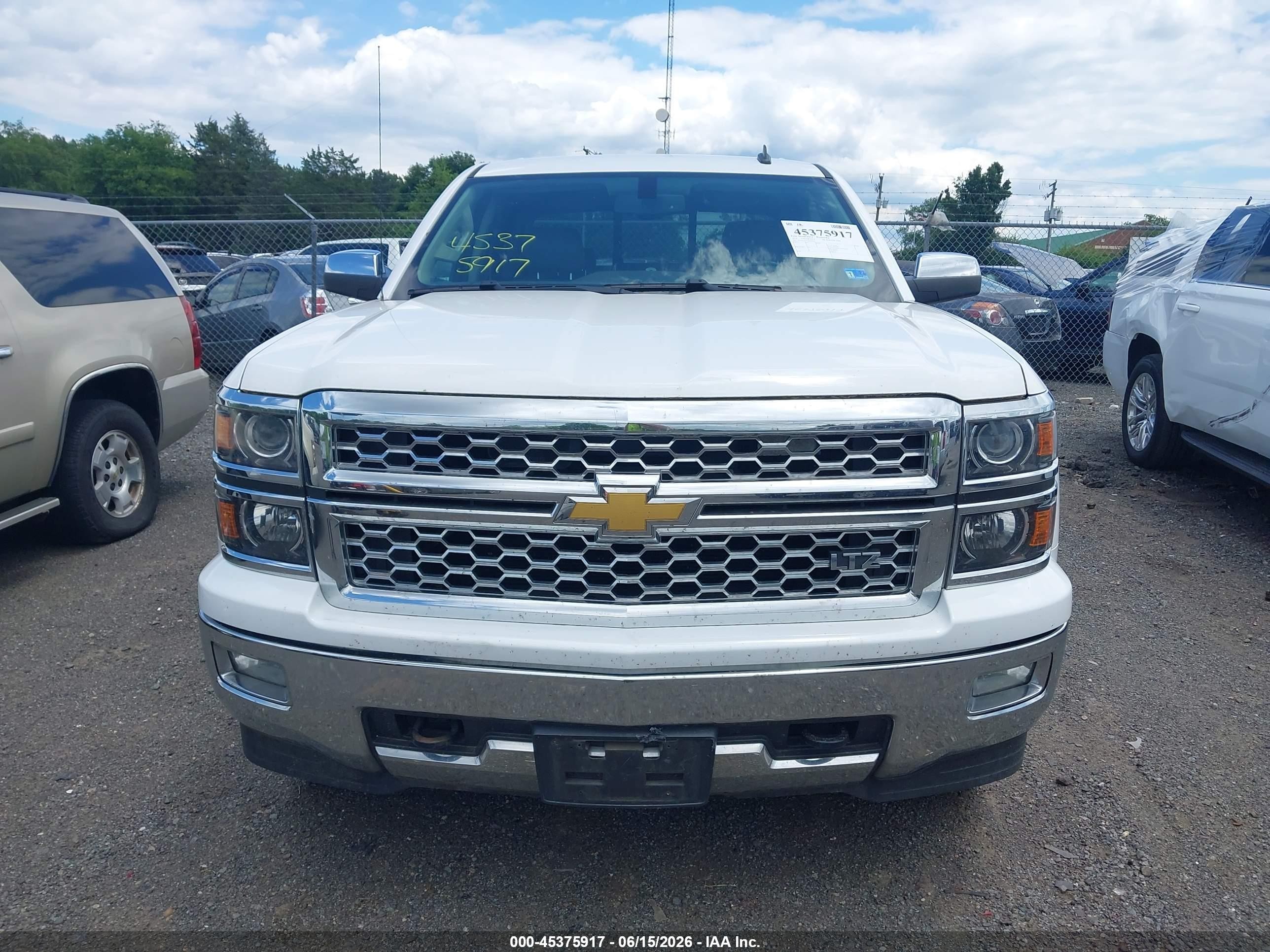 2014 Chevrolet Silverado 1500 Ltz White vin: 3GCUKSEC7EG187430