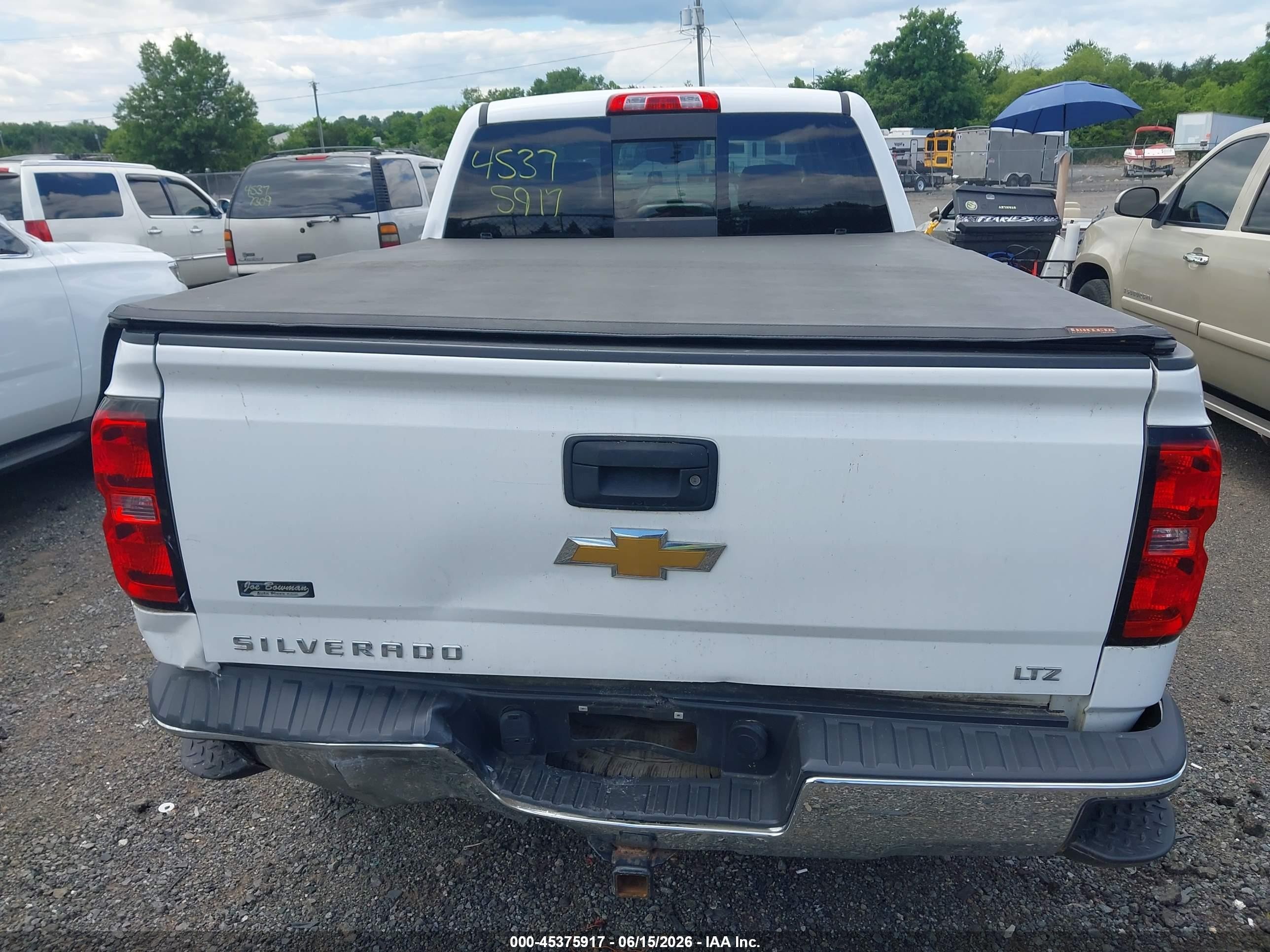 2014 Chevrolet Silverado 1500 Ltz White vin: 3GCUKSEC7EG187430