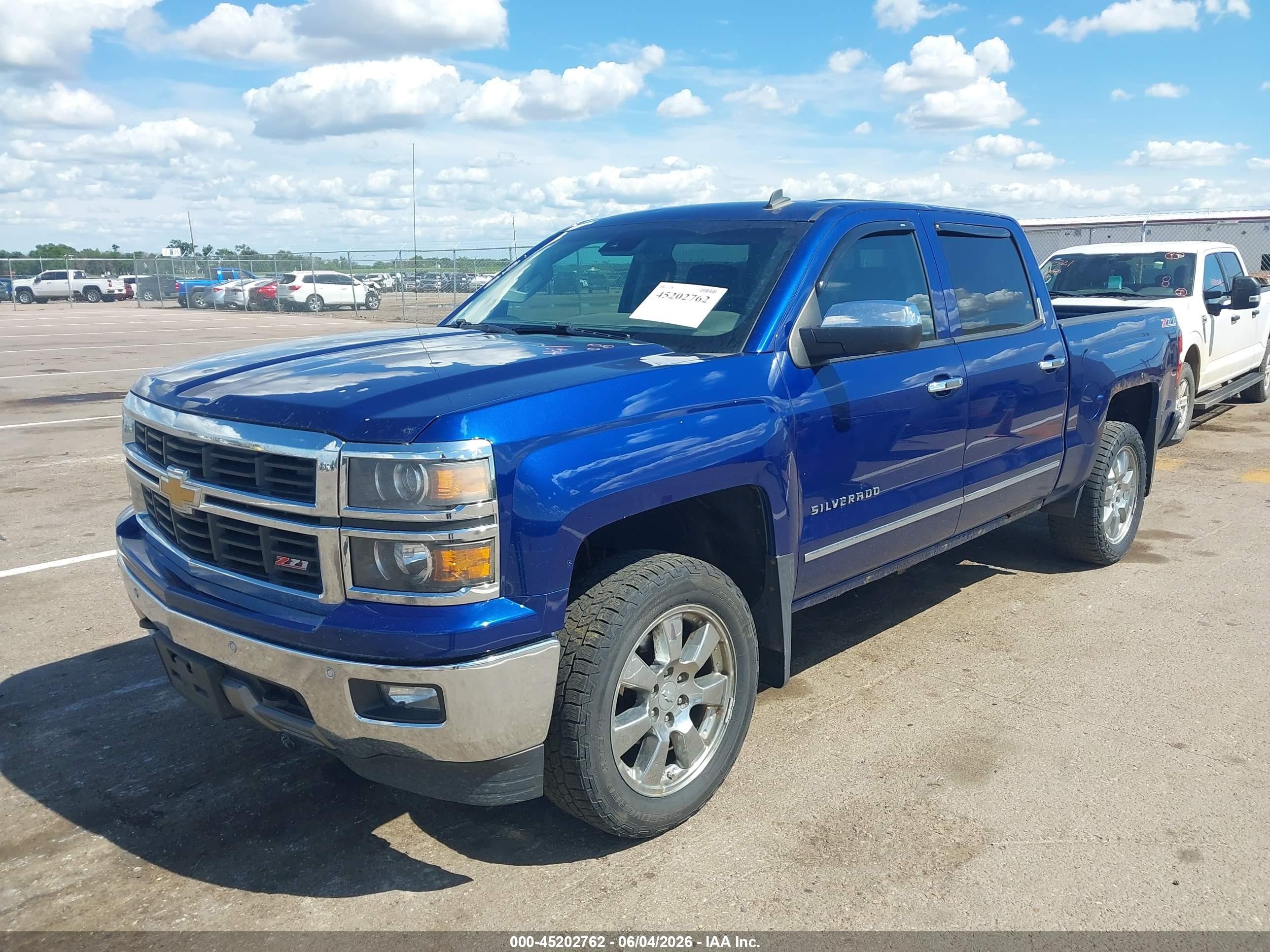 2014 Chevrolet Silverado 1500 2lz Blue vin: 3GCUKSEC7EG452427