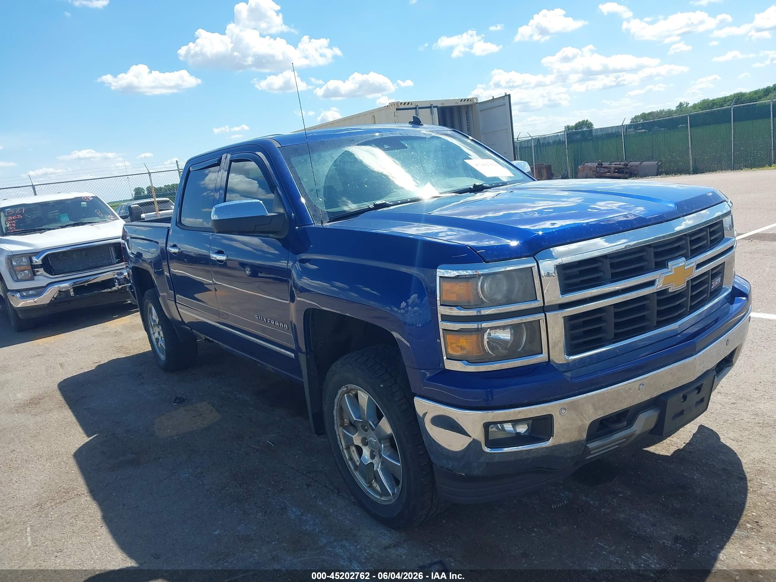 2014 Chevrolet Silverado 1500 2lz Blue vin: 3GCUKSEC7EG452427