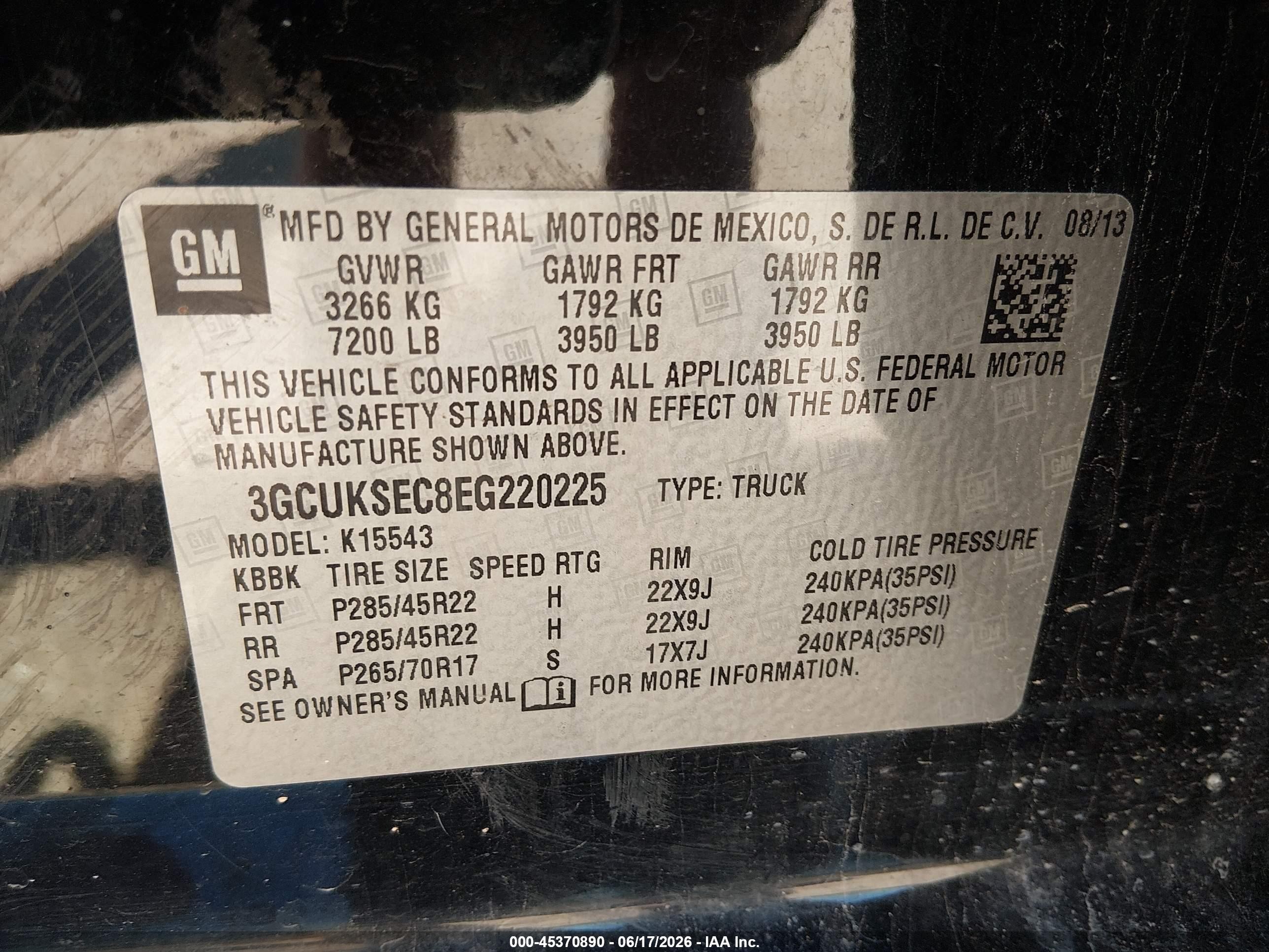 2014 Chevrolet Silverado 1500 Ltz Черный vin: 3GCUKSEC8EG220225