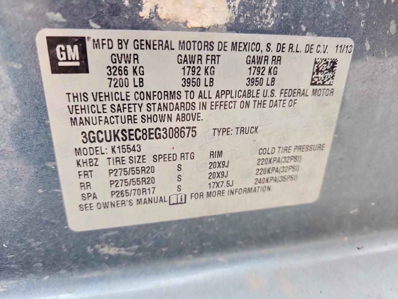 2014 Chevrolet Silverado K1500 Ltz Gray vin: 3GCUKSEC8EG308675