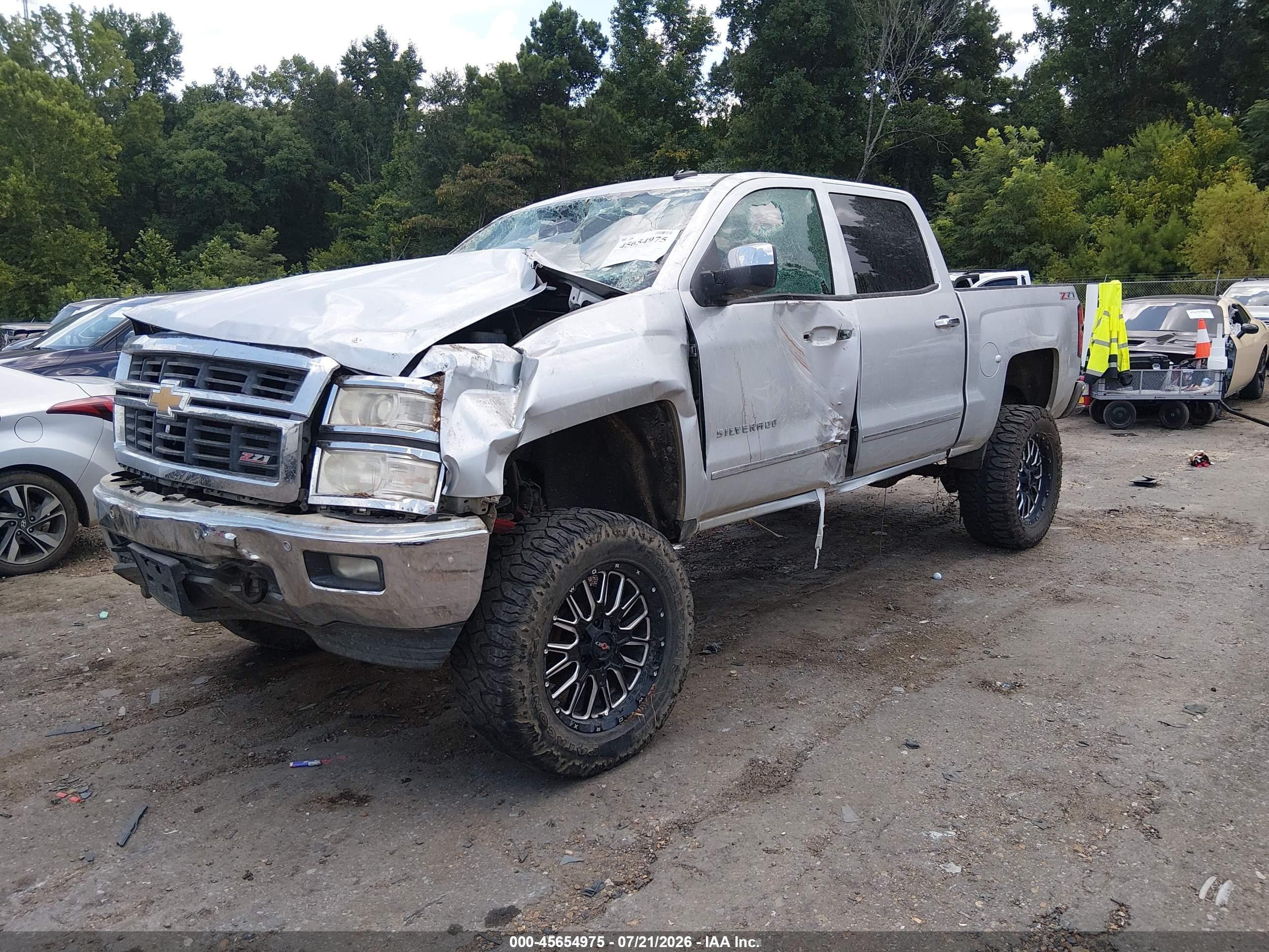 2014 Chevrolet Silverado 1500 Ltz Silver vin: 3GCUKSEC8EG377477