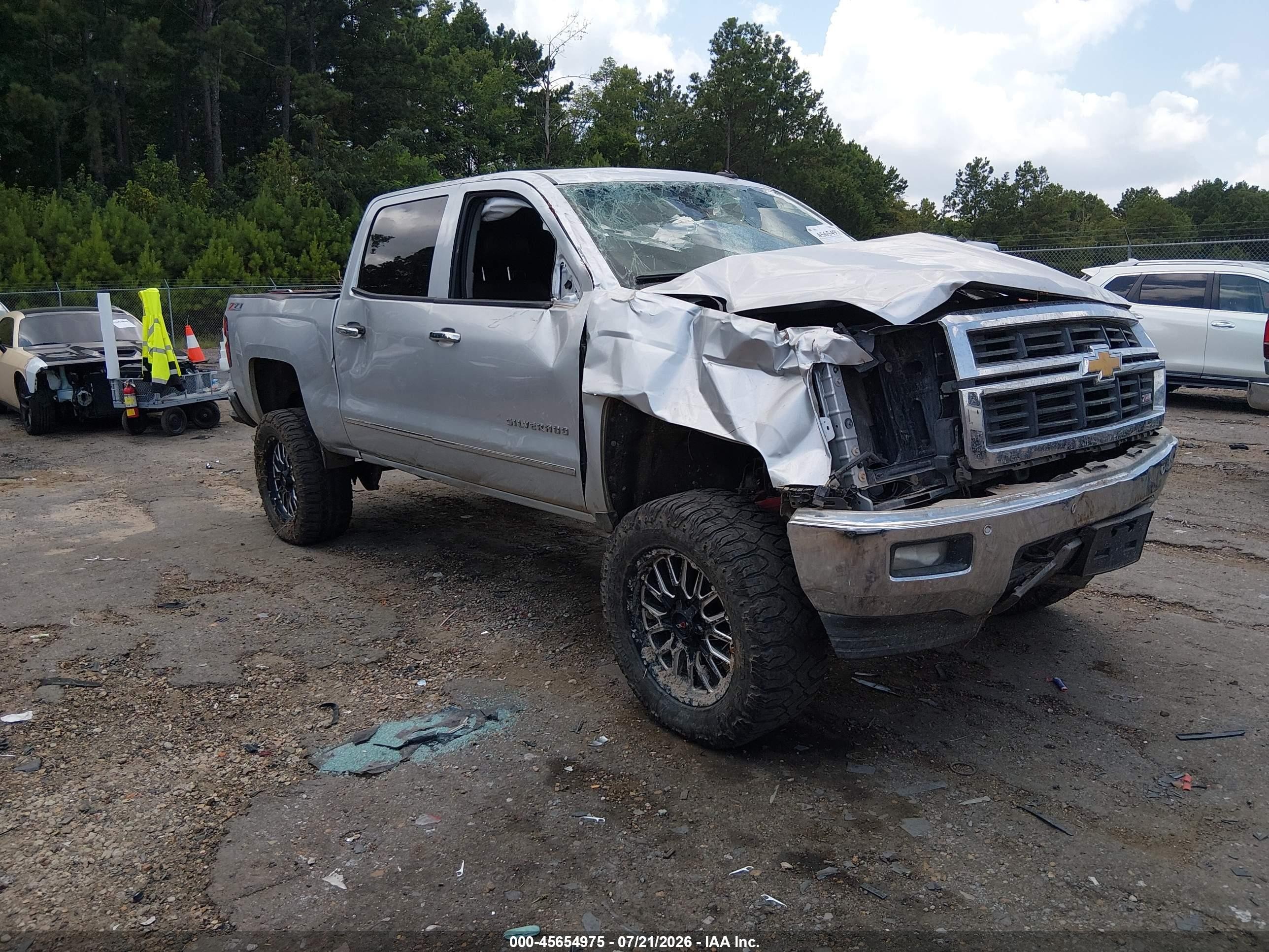 2014 Chevrolet Silverado 1500 Ltz Silver vin: 3GCUKSEC8EG377477