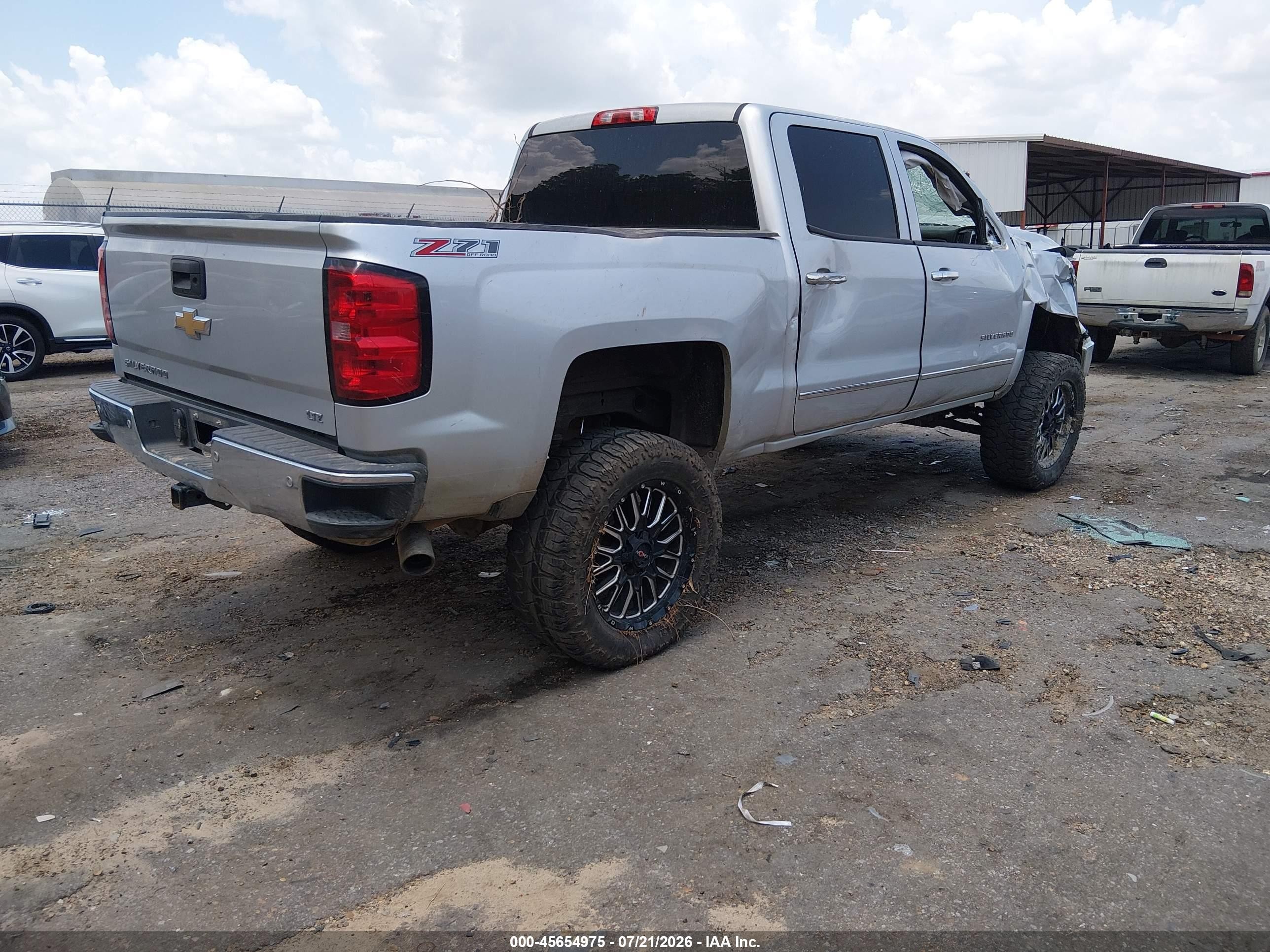 2014 Chevrolet Silverado 1500 Ltz Silver vin: 3GCUKSEC8EG377477