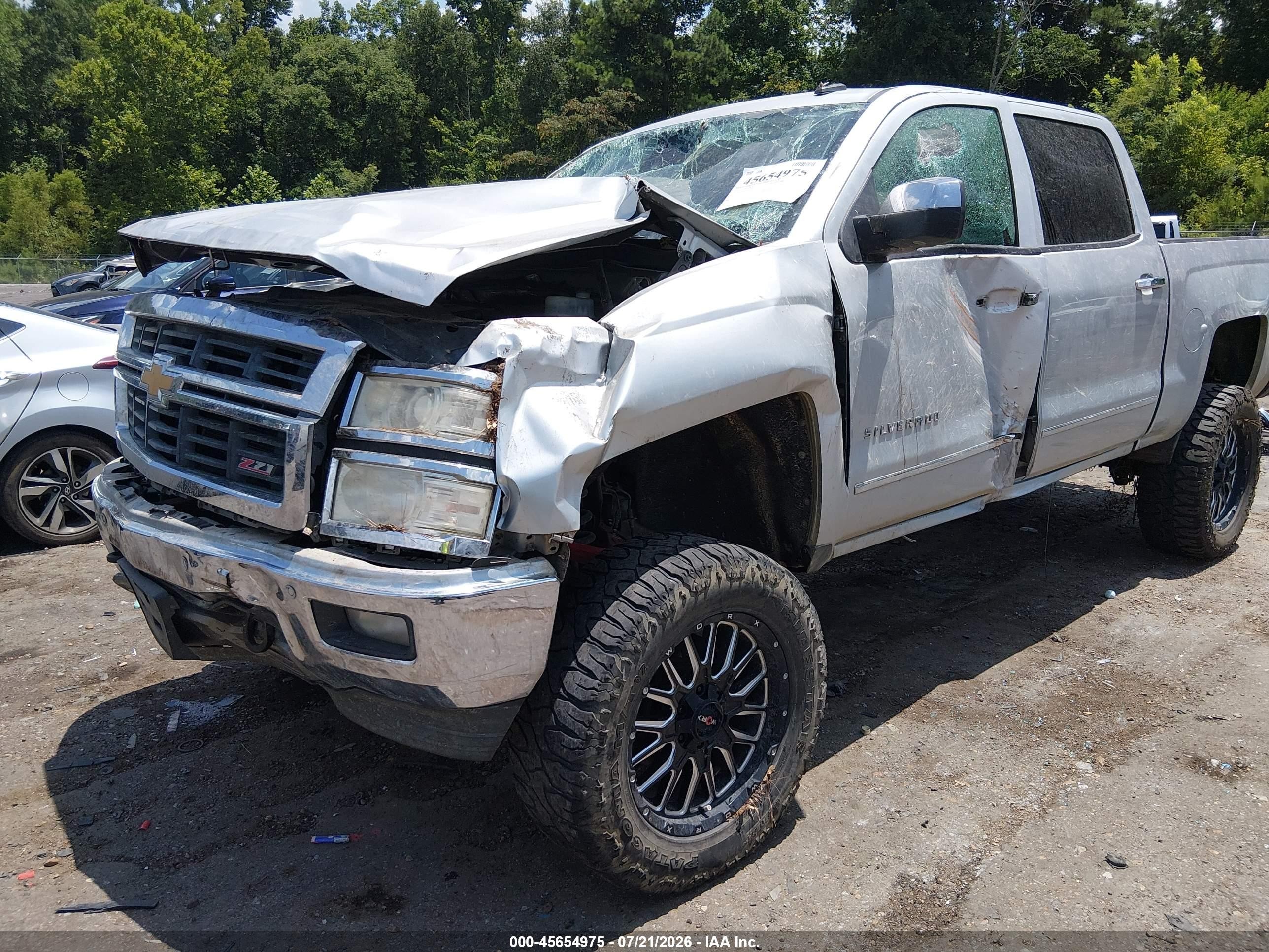2014 Chevrolet Silverado 1500 Ltz Silver vin: 3GCUKSEC8EG377477