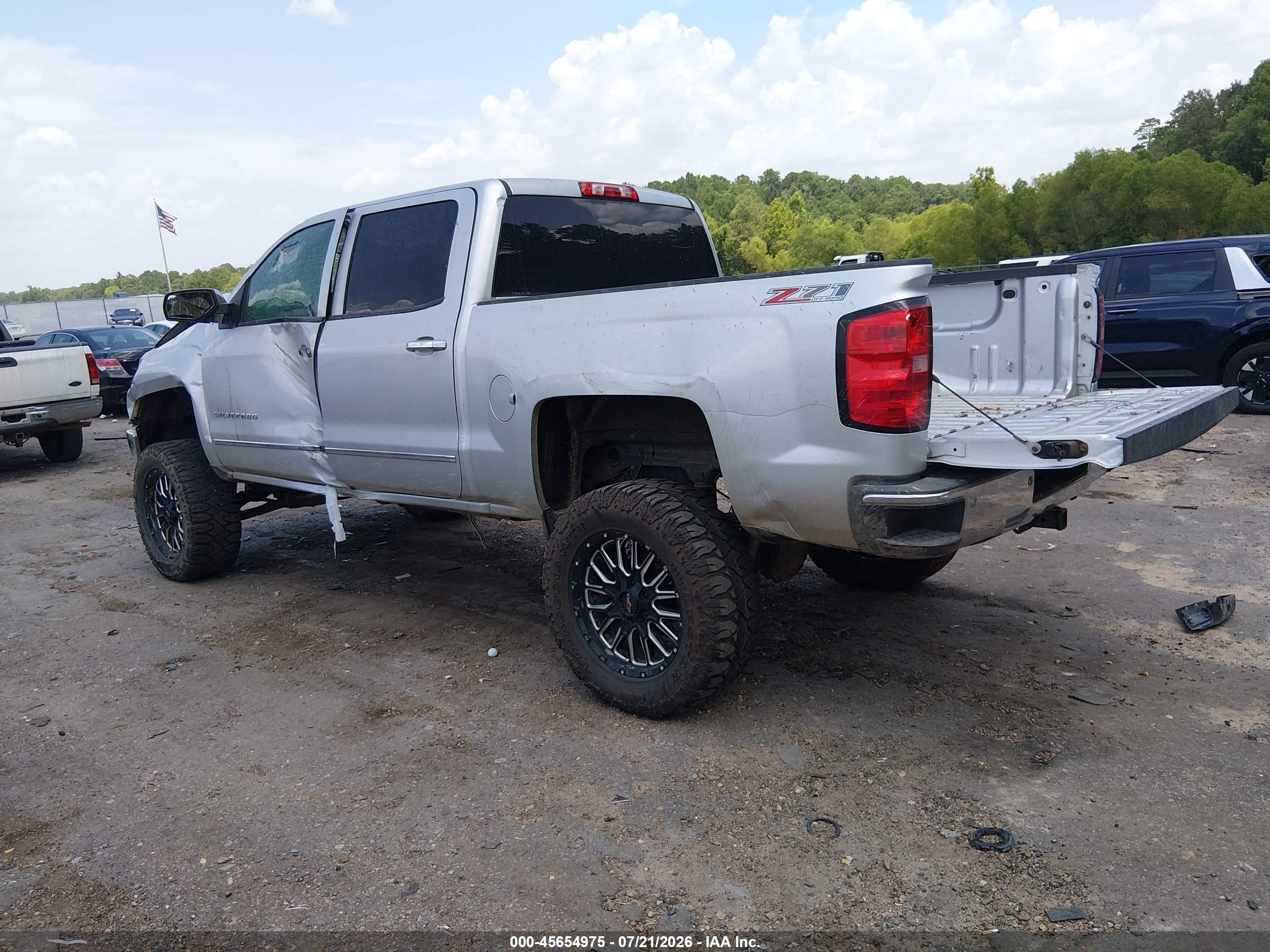 2014 Chevrolet Silverado 1500 Ltz Silver vin: 3GCUKSEC8EG377477