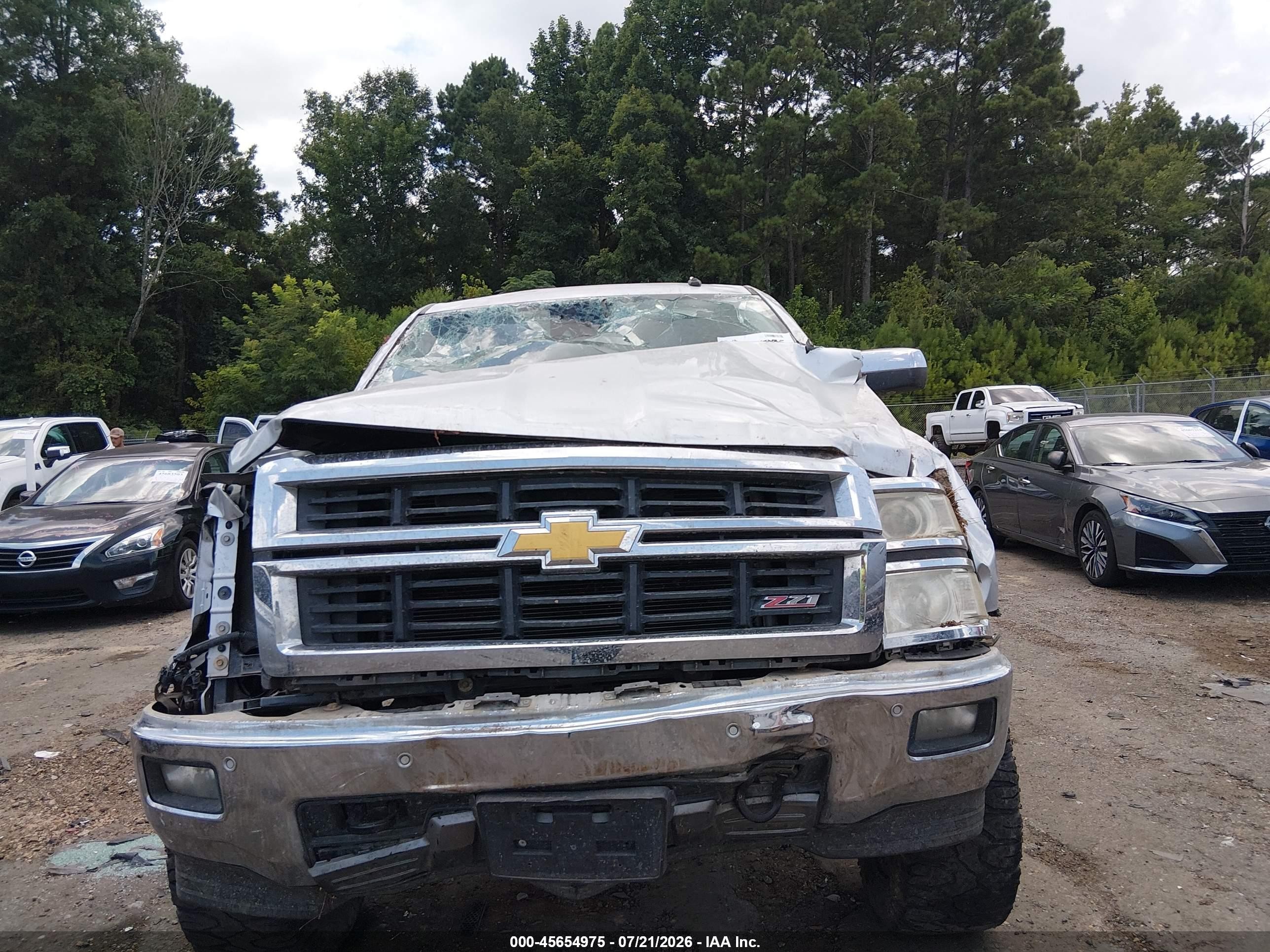 2014 Chevrolet Silverado 1500 Ltz Silver vin: 3GCUKSEC8EG377477