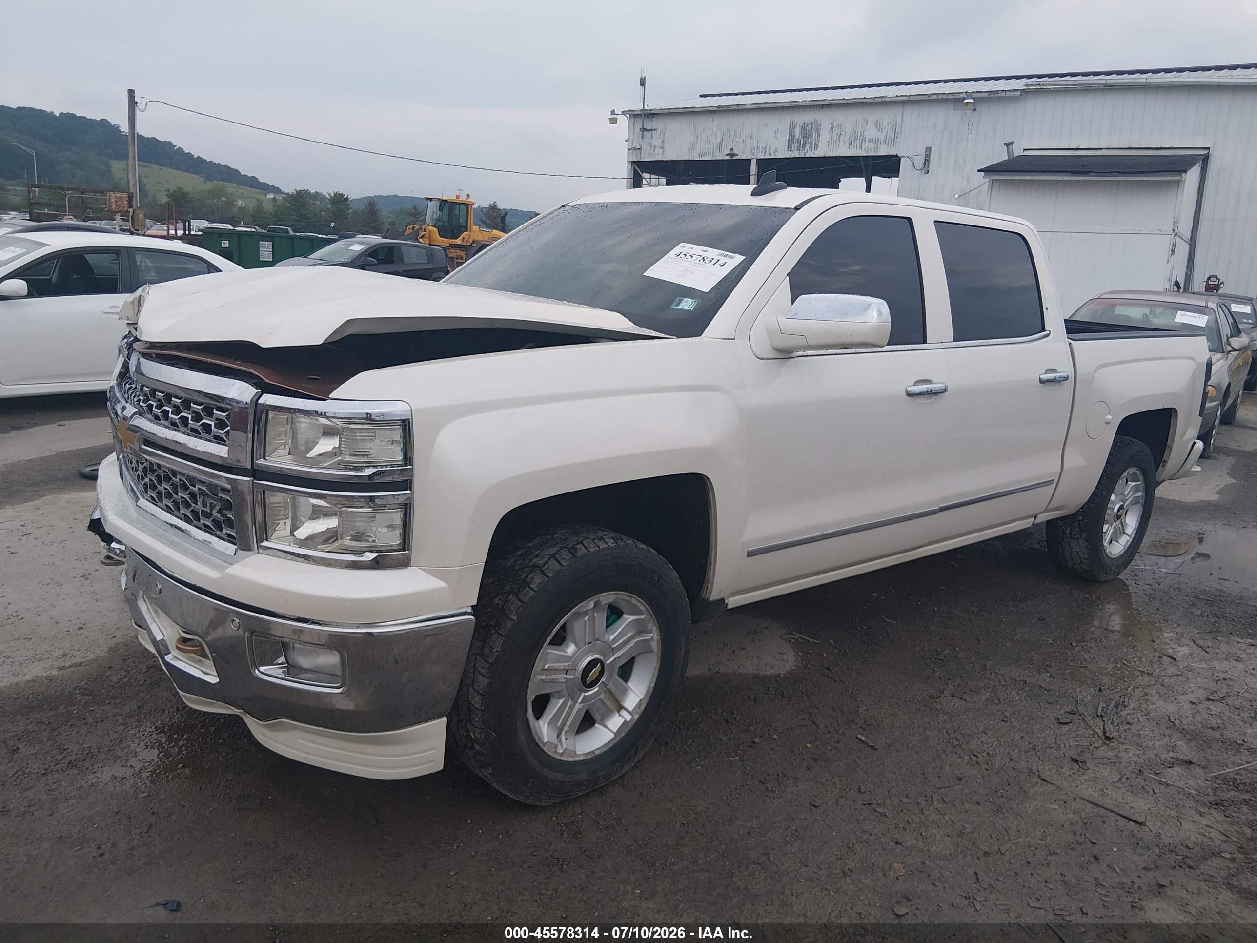 2015 Chevrolet Silverado 1500 Ltz White vin: 3GCUKSEC8FG123043