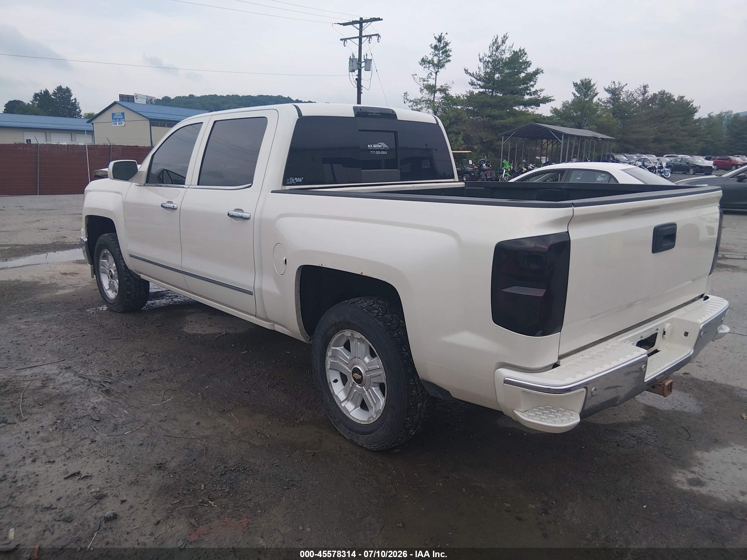 2015 Chevrolet Silverado 1500 Ltz White vin: 3GCUKSEC8FG123043