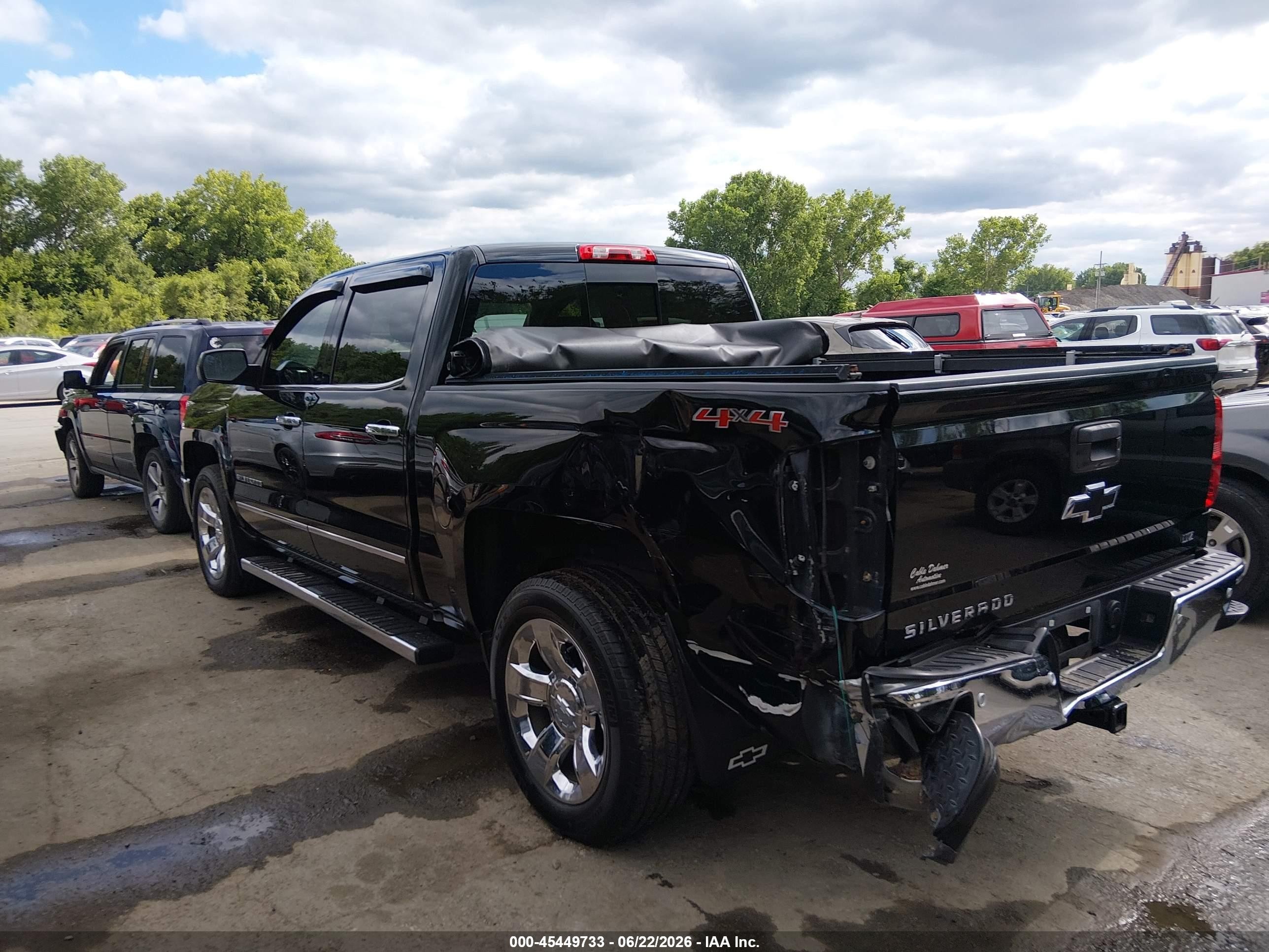 2015 Chevrolet Silverado 1500 Ltz Black vin: 3GCUKSEC8FG204981