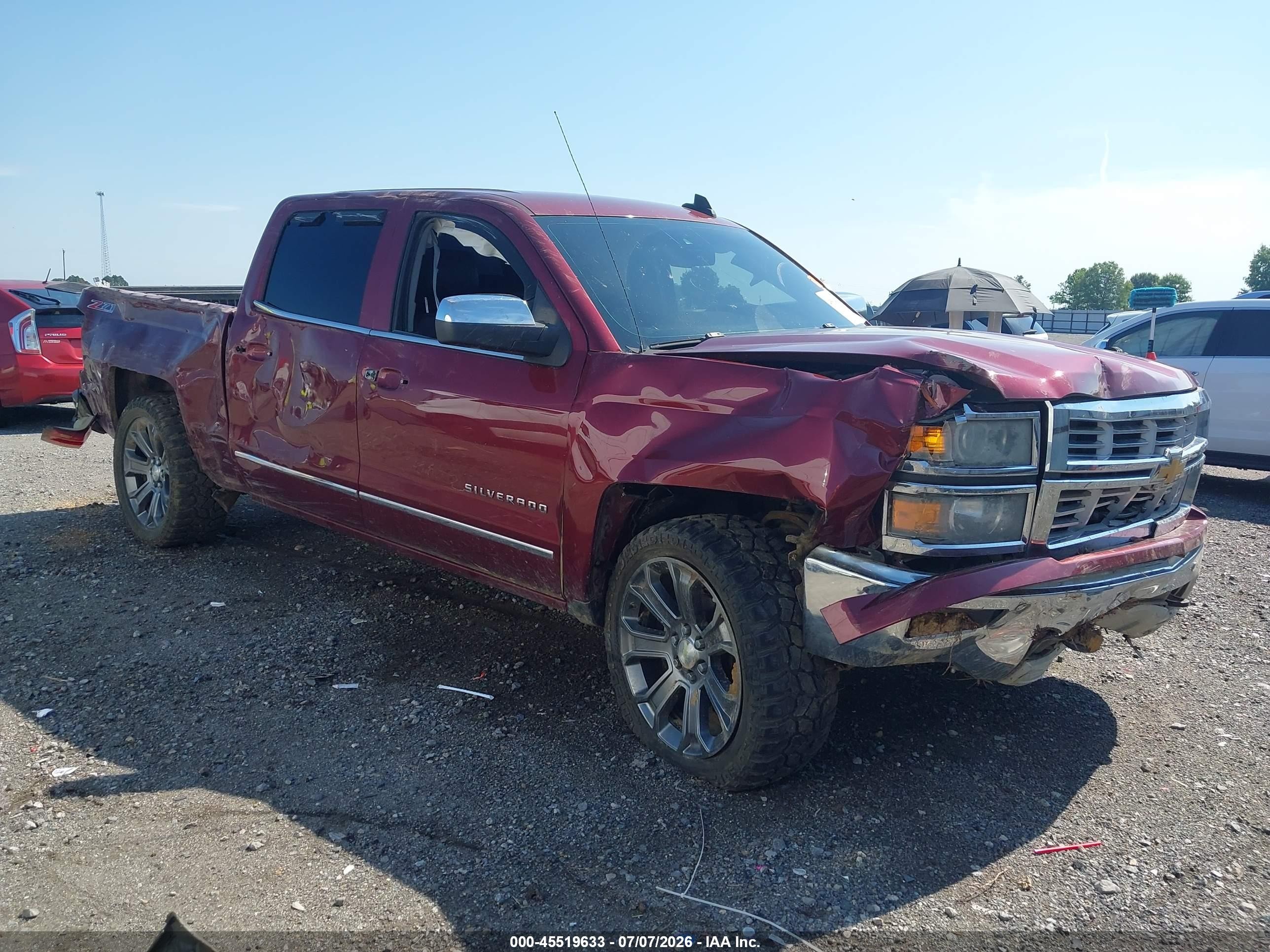 2015 Chevrolet Silverado 1500 Ltz Burgundy vin: 3GCUKSEC9FG212507
