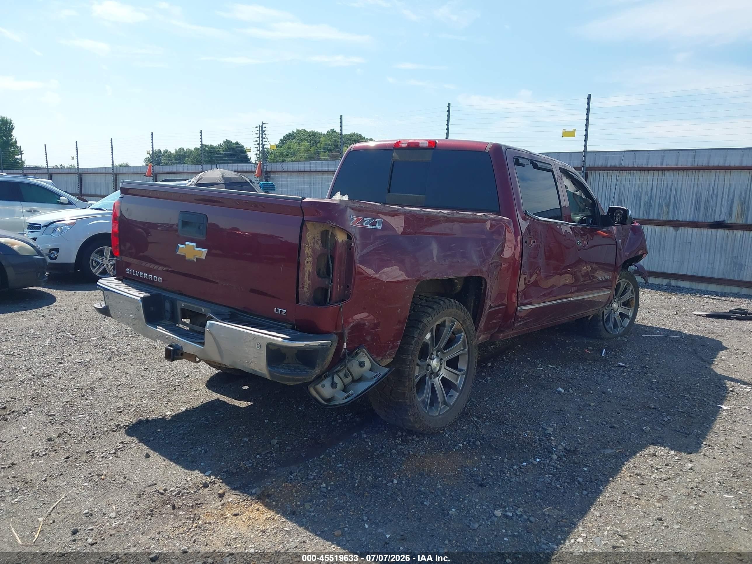 2015 Chevrolet Silverado 1500 Ltz Бордовый vin: 3GCUKSEC9FG212507