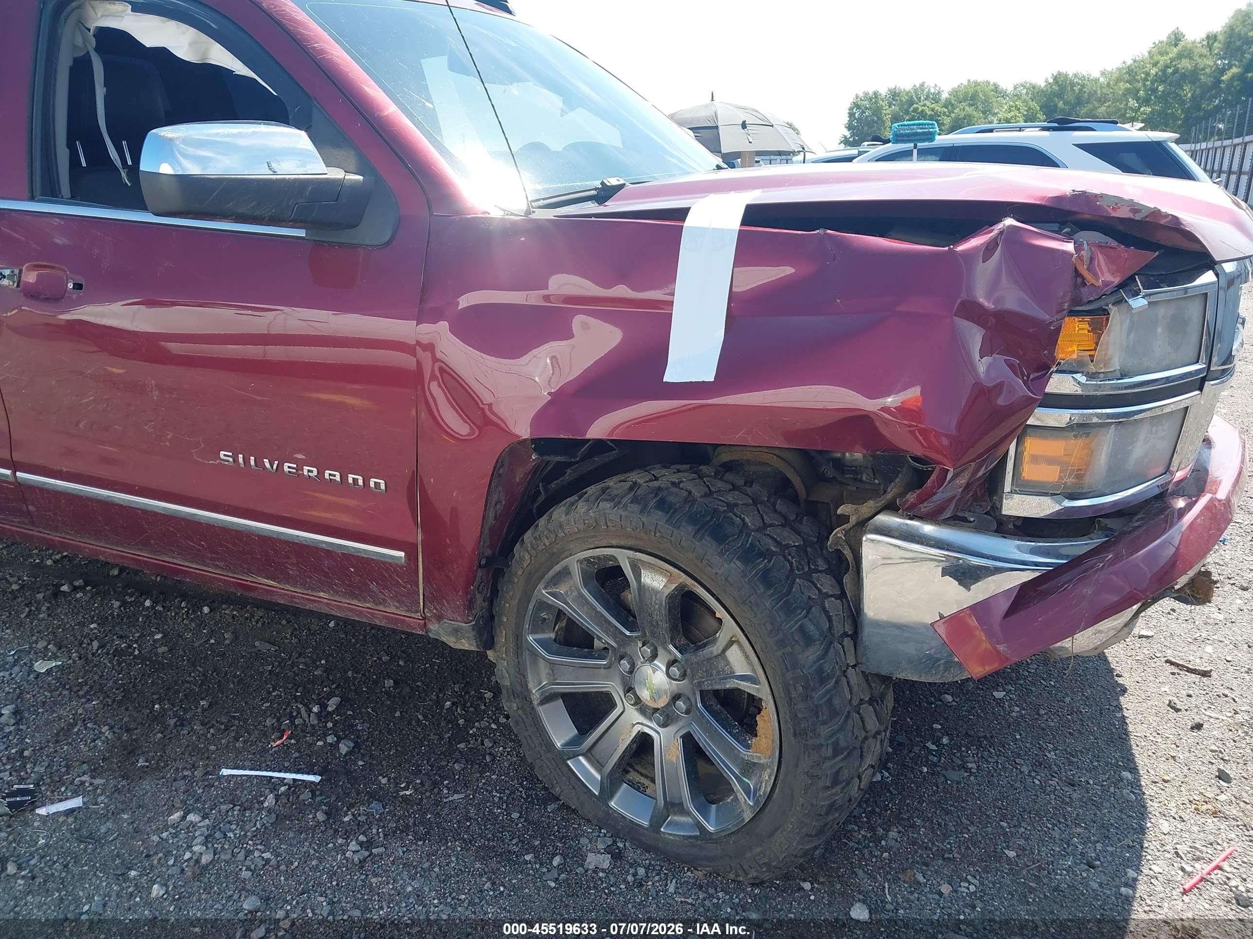 2015 Chevrolet Silverado 1500 Ltz Бордовый vin: 3GCUKSEC9FG212507