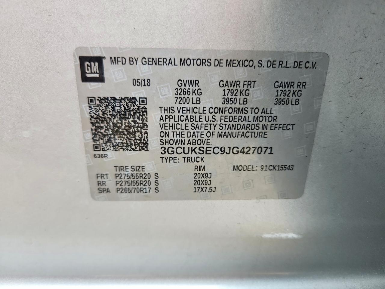 2018 Chevrolet Silverado K1500 Ltz Silver vin: 3GCUKSEC9JG427071
