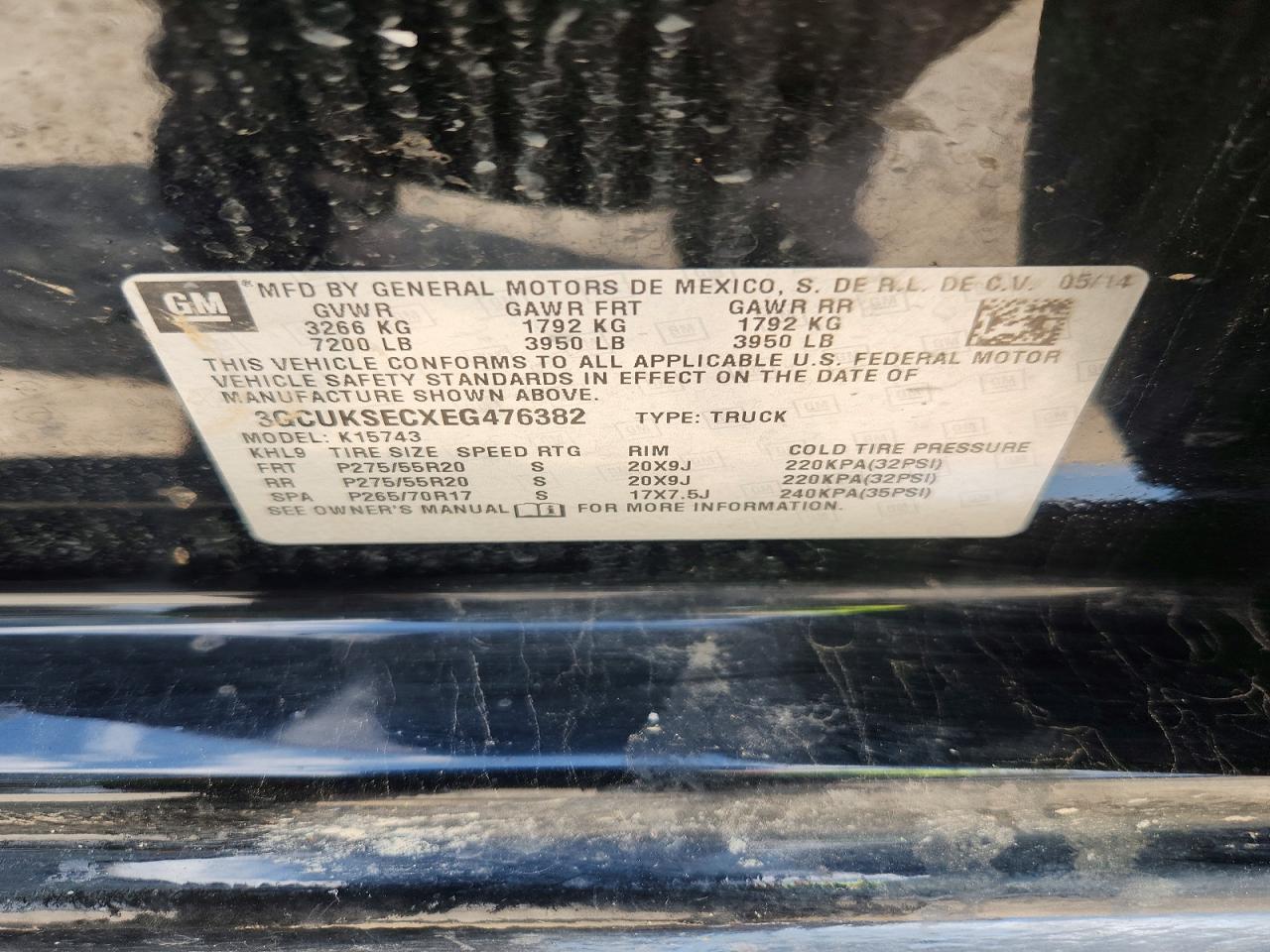 2014 Chevrolet Silverado K1500 Ltz Black vin: 3GCUKSECXEG476382