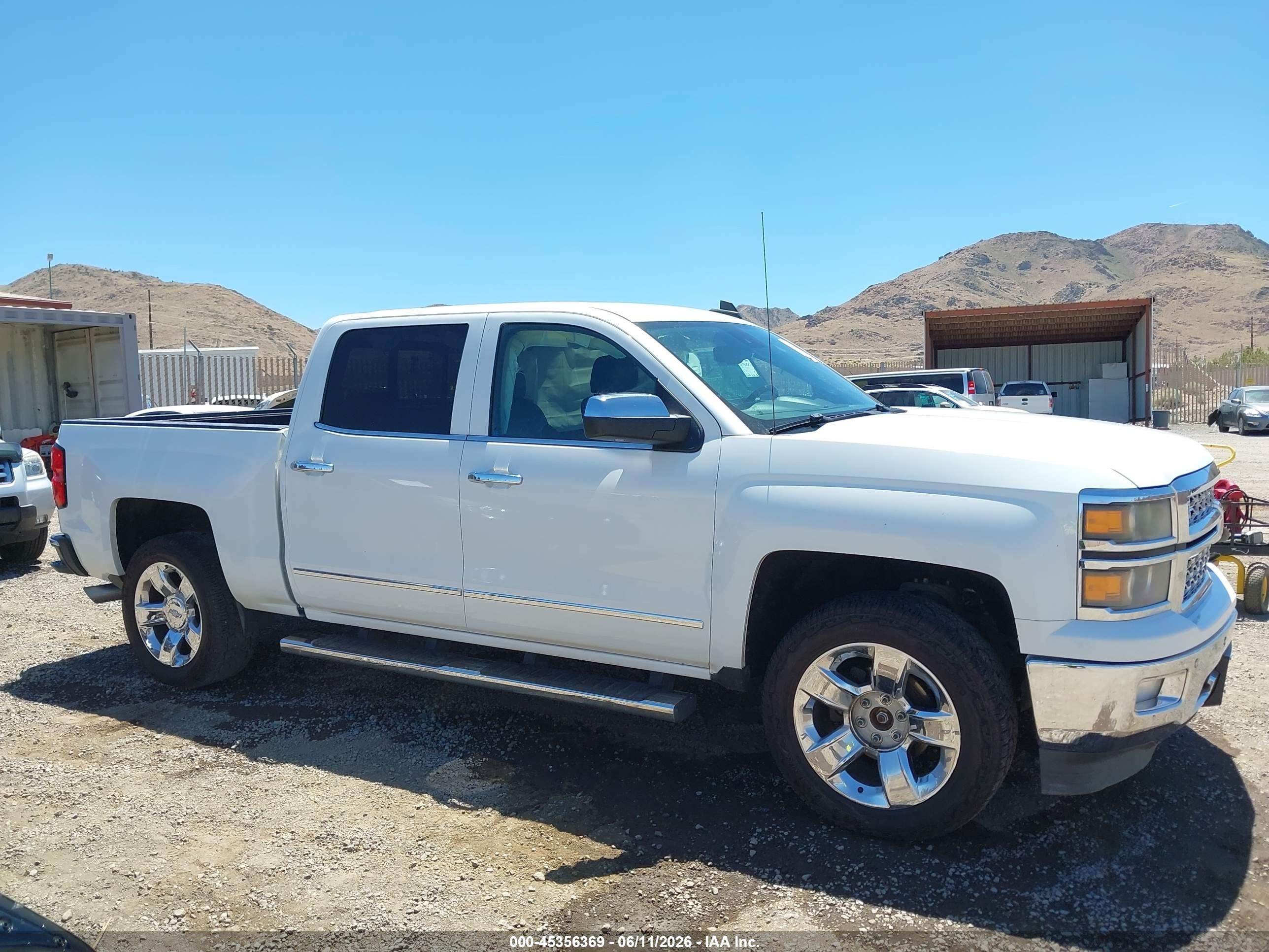 2015 Chevrolet Silverado 1500 Ltz White vin: 3GCUKSECXFG112433