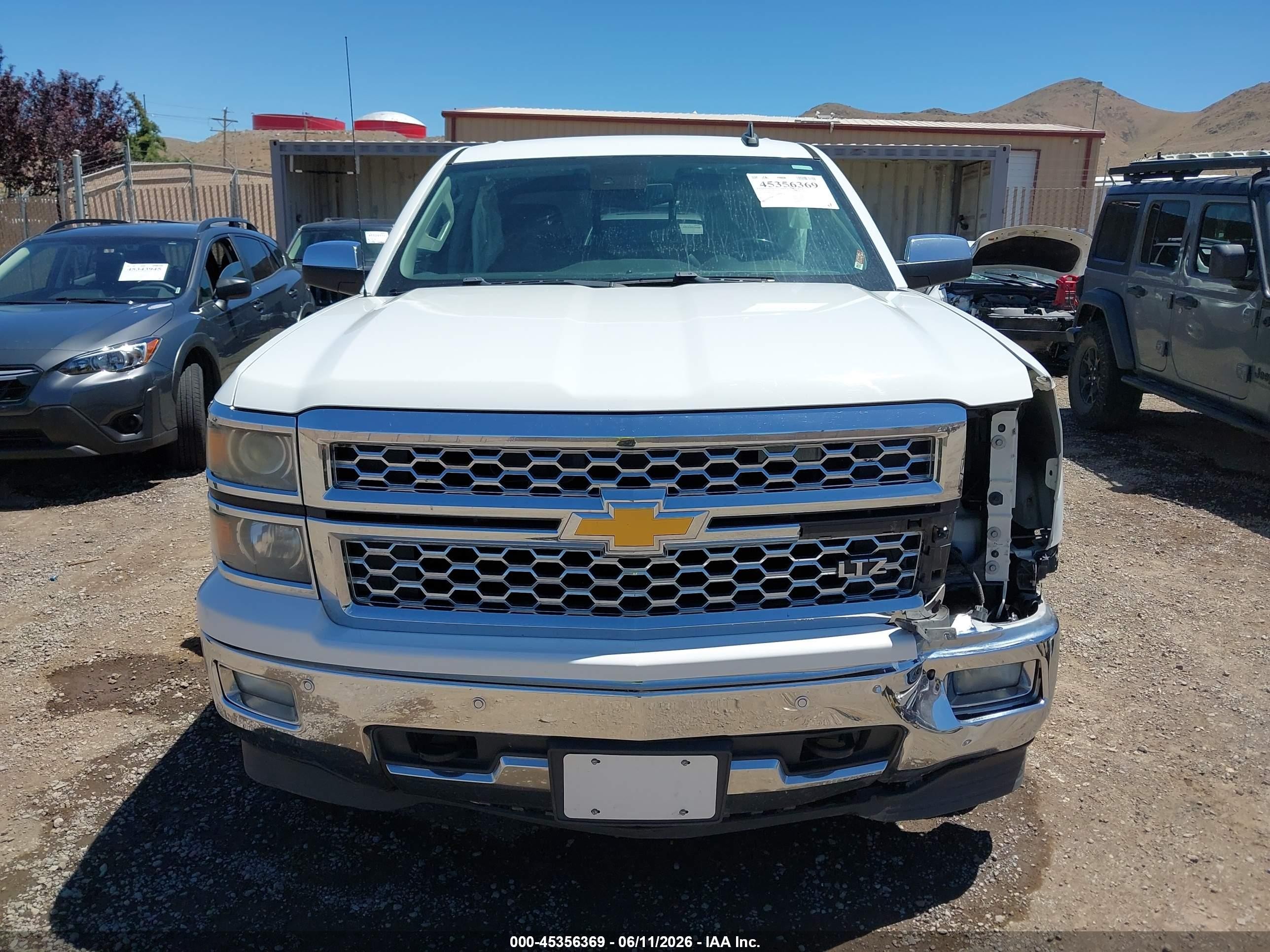 2015 Chevrolet Silverado 1500 Ltz White vin: 3GCUKSECXFG112433