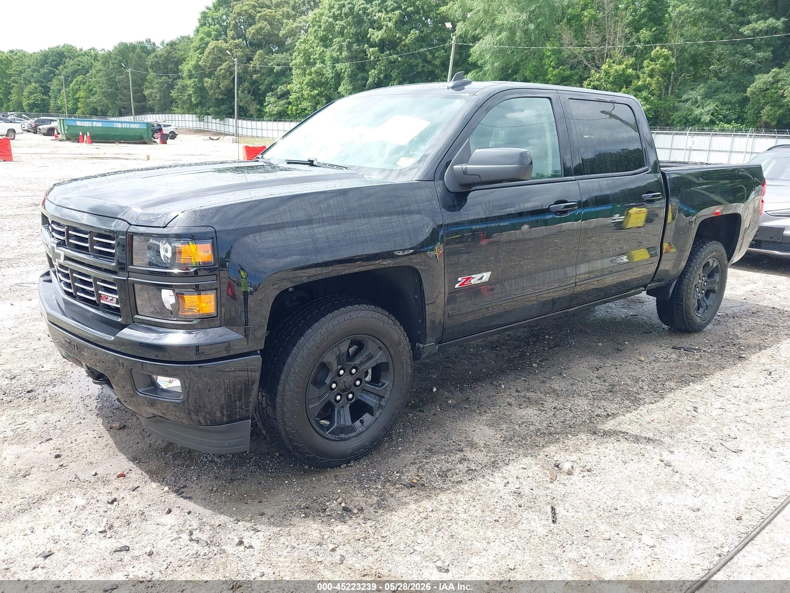 2015 Chevrolet Silverado 1500 2lz Black vin: 3GCUKSECXFG374890