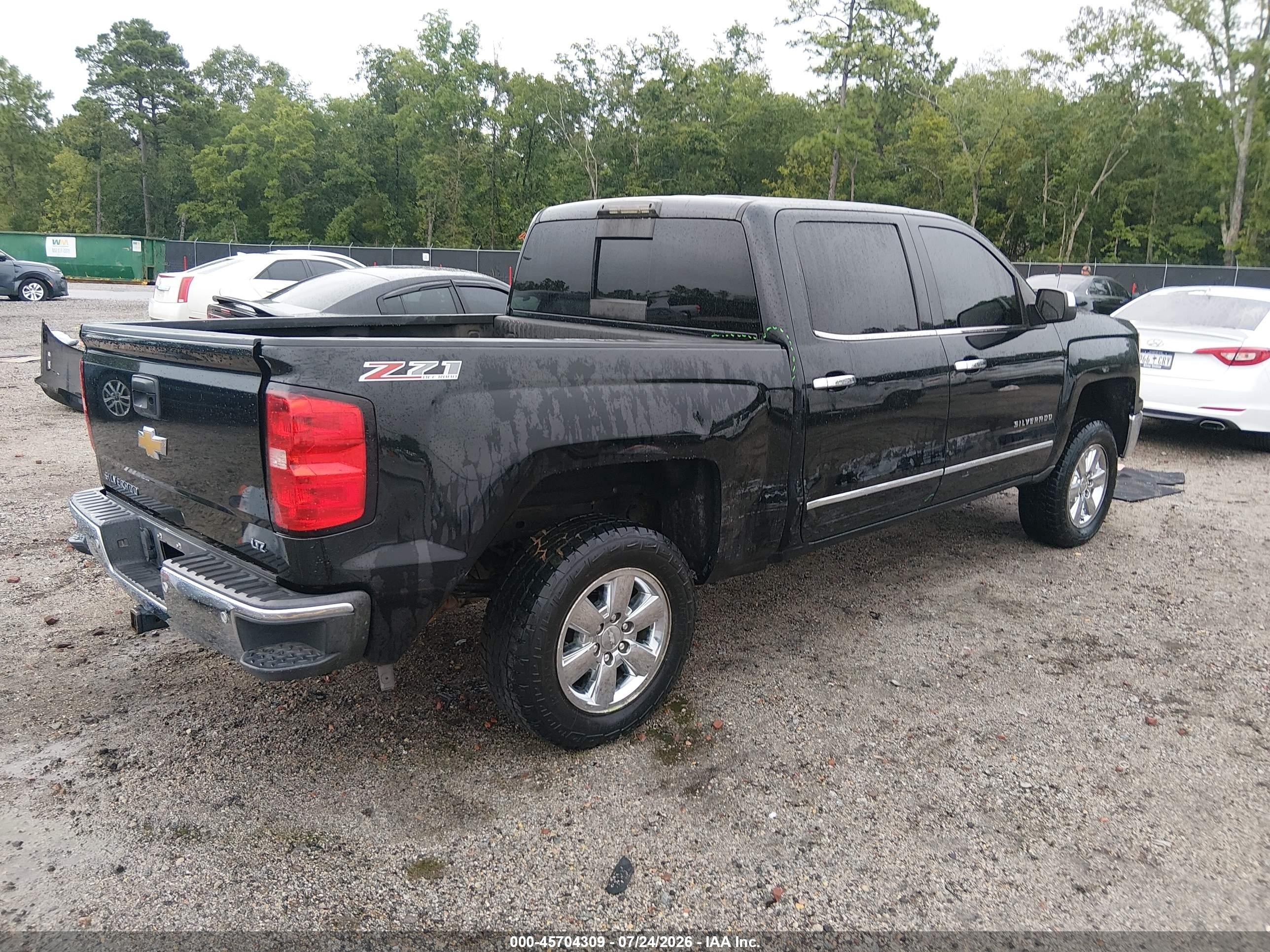 2015 Chevrolet Silverado 1500 Ltz Black vin: 3GCUKSEJ1FG195149