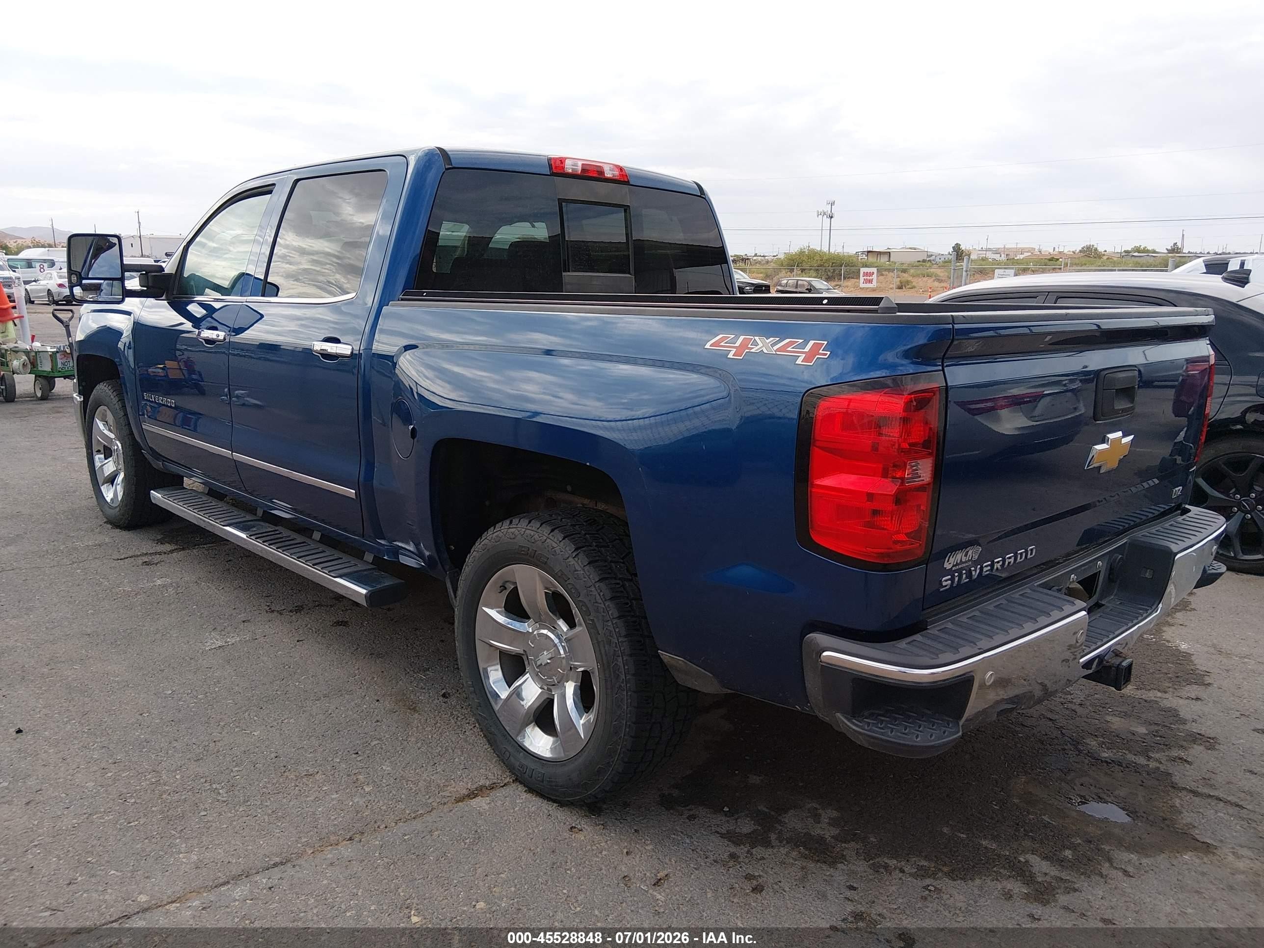 2015 Chevrolet Silverado 1500 Ltz Blue vin: 3GCUKSEJ3FG505818
