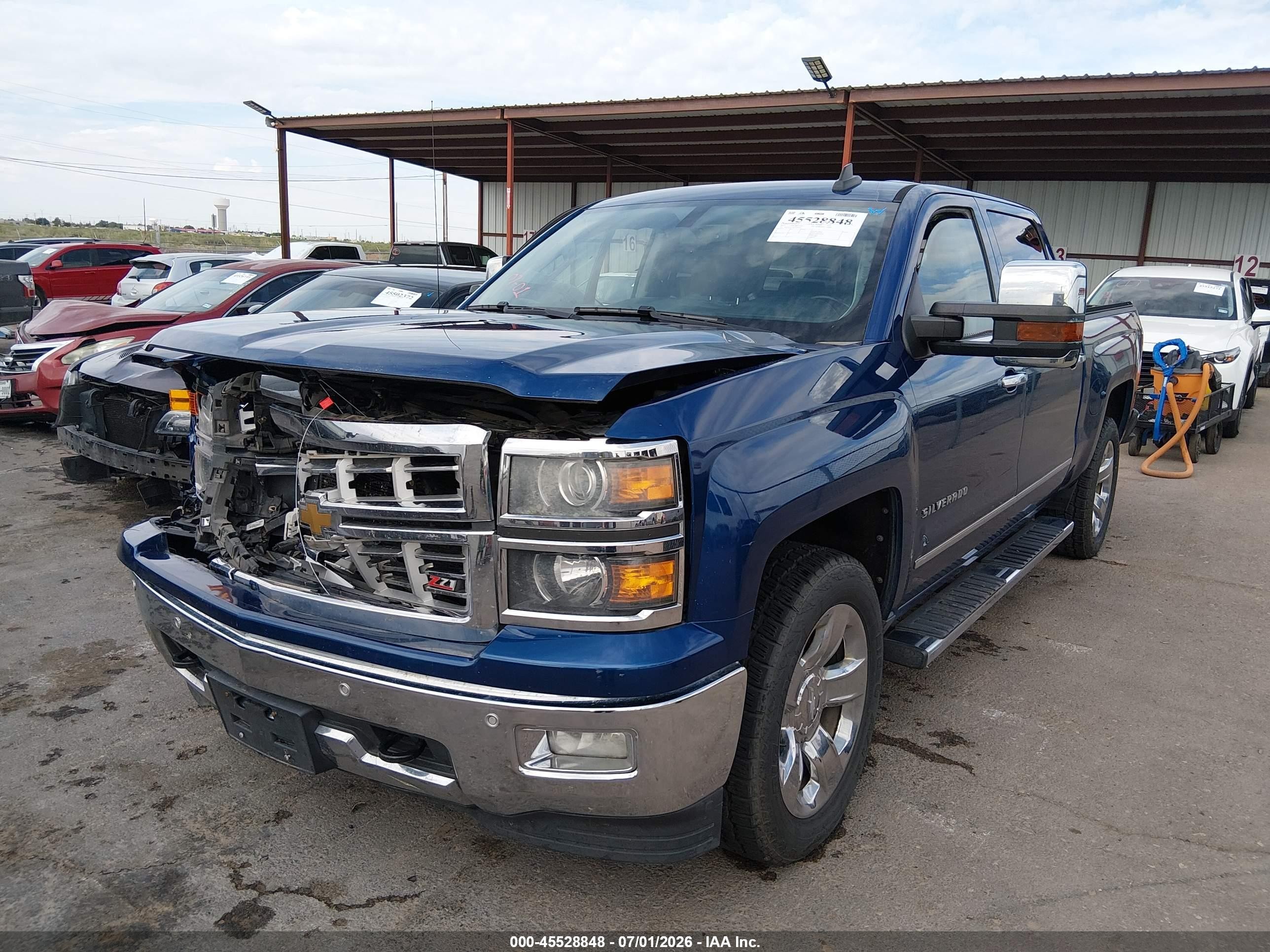 2015 Chevrolet Silverado 1500 Ltz Blue vin: 3GCUKSEJ3FG505818