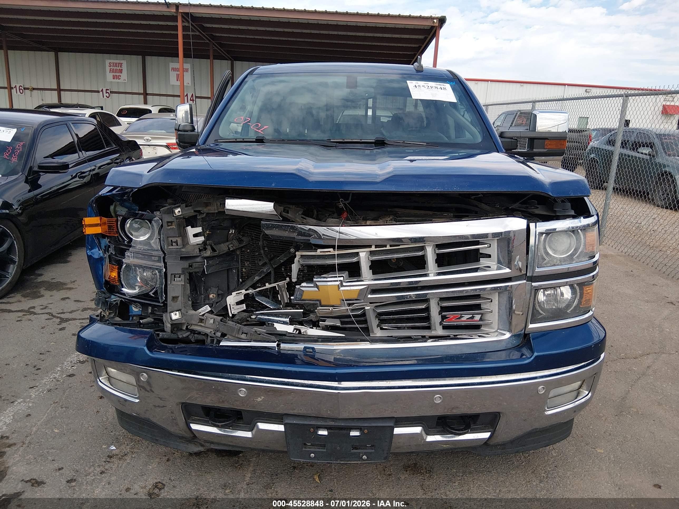 2015 Chevrolet Silverado 1500 Ltz Blue vin: 3GCUKSEJ3FG505818