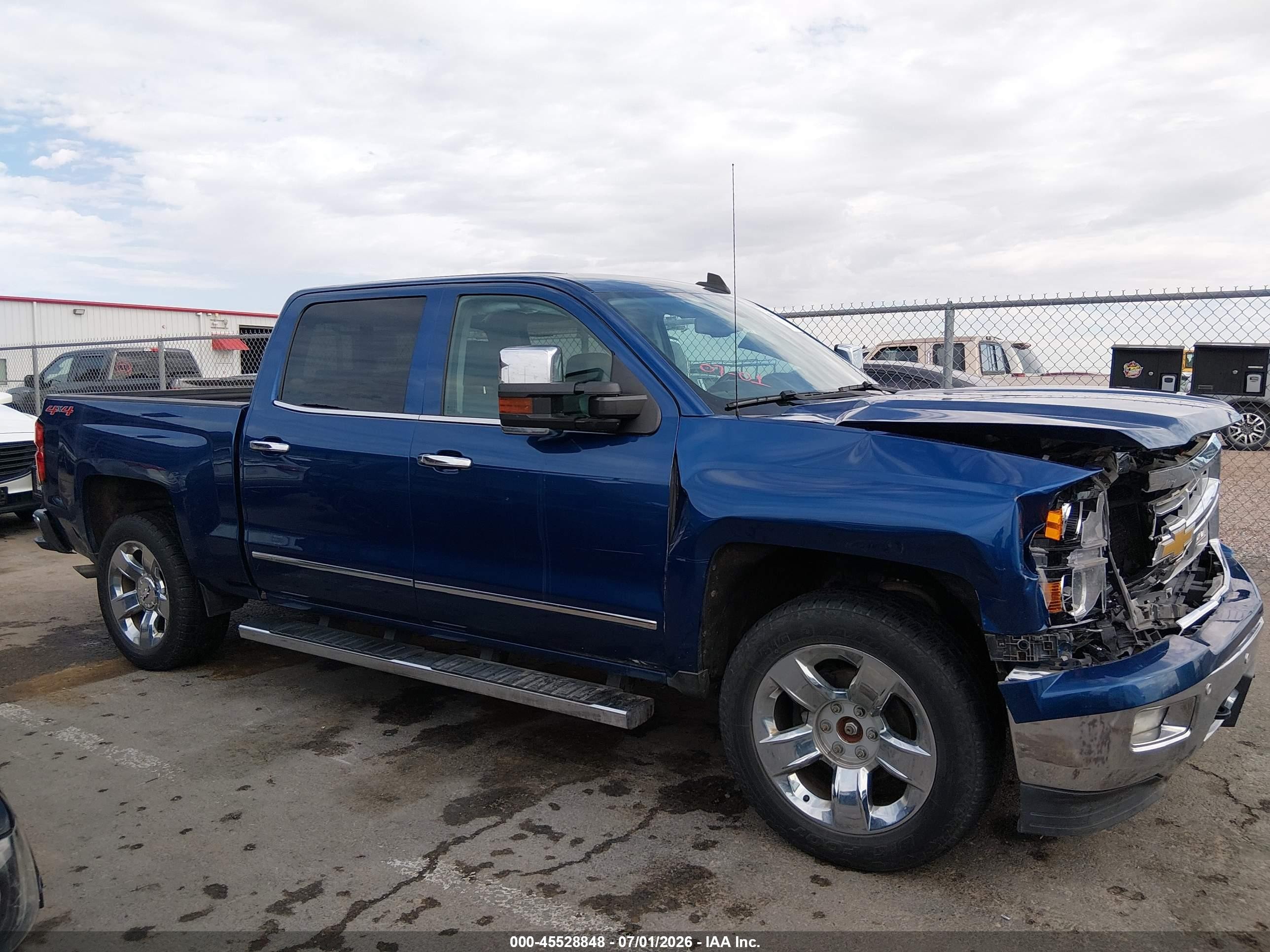 2015 Chevrolet Silverado 1500 Ltz Blue vin: 3GCUKSEJ3FG505818