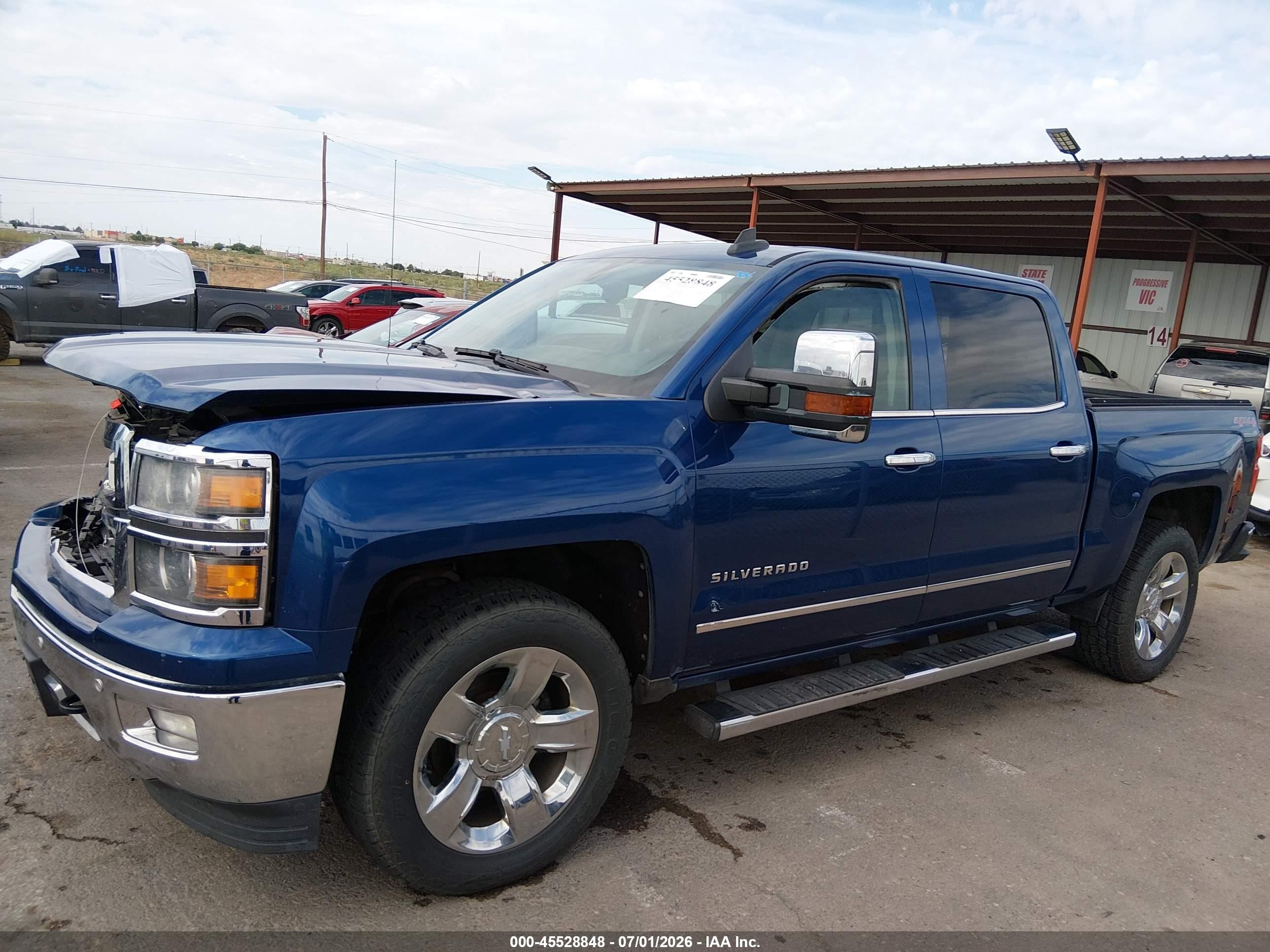2015 Chevrolet Silverado 1500 Ltz Blue vin: 3GCUKSEJ3FG505818