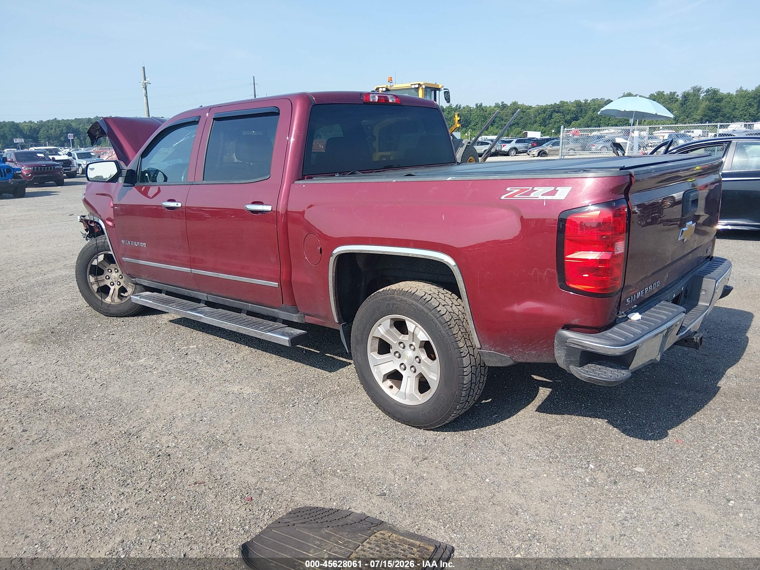 2014 Chevrolet Silverado 1500 Ltz Burgundy vin: 3GCUKSEJ4EG341722