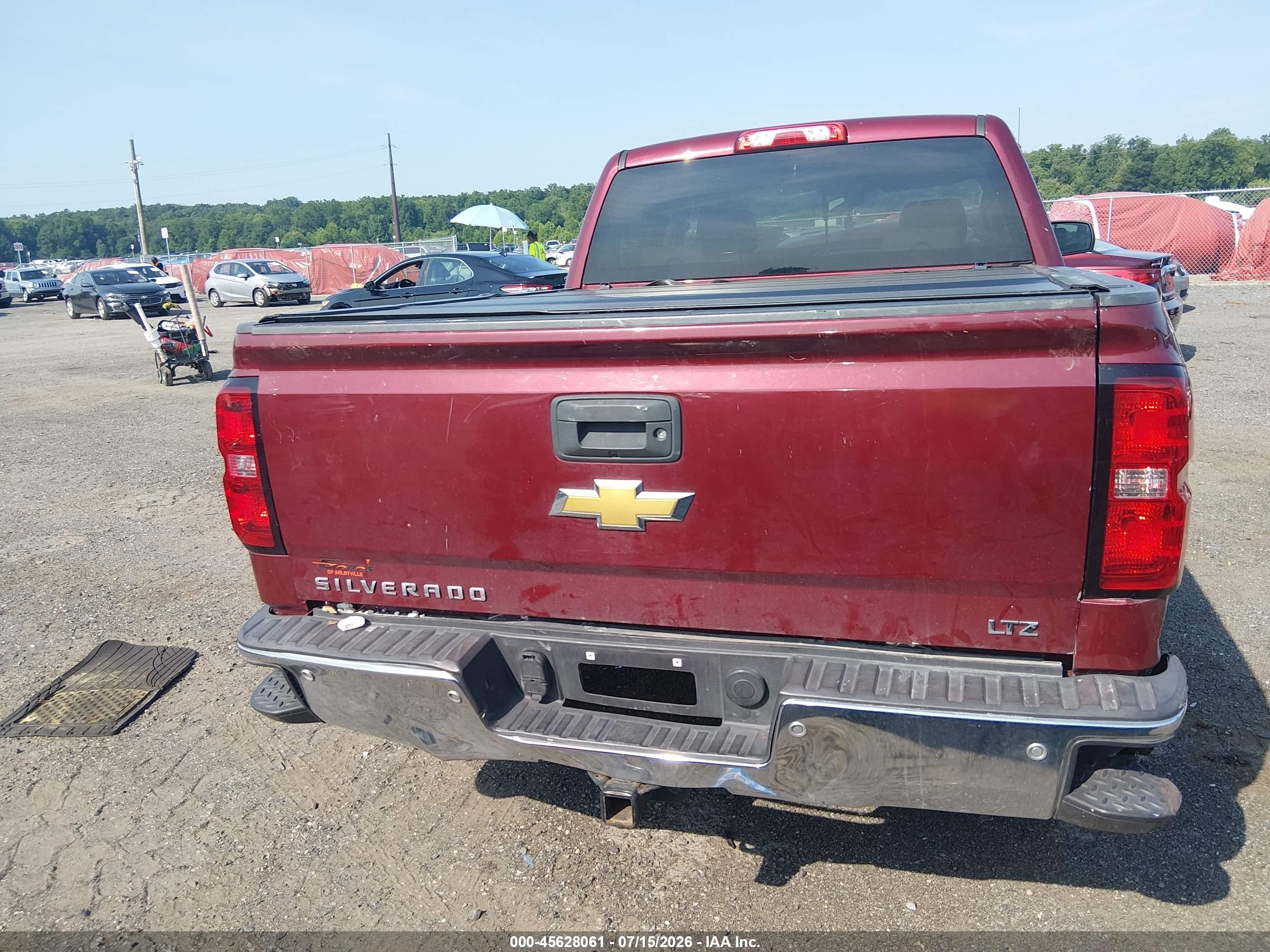 2014 Chevrolet Silverado 1500 Ltz Burgundy vin: 3GCUKSEJ4EG341722