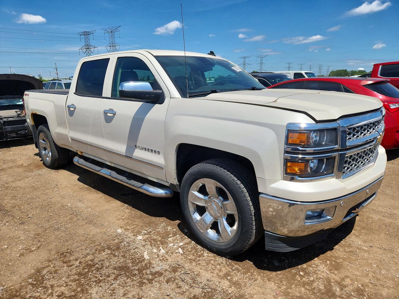 2014 Chevrolet Silverado K1500 Ltz White vin: 3GCUKSEJ4EG453050