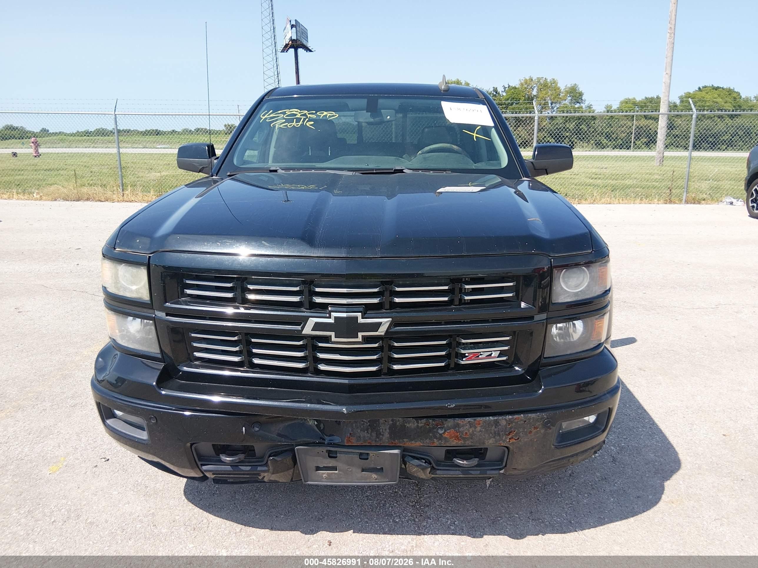 2015 Chevrolet Silverado 1500 Ltz Black vin: 3GCUKSEJ5FG483367