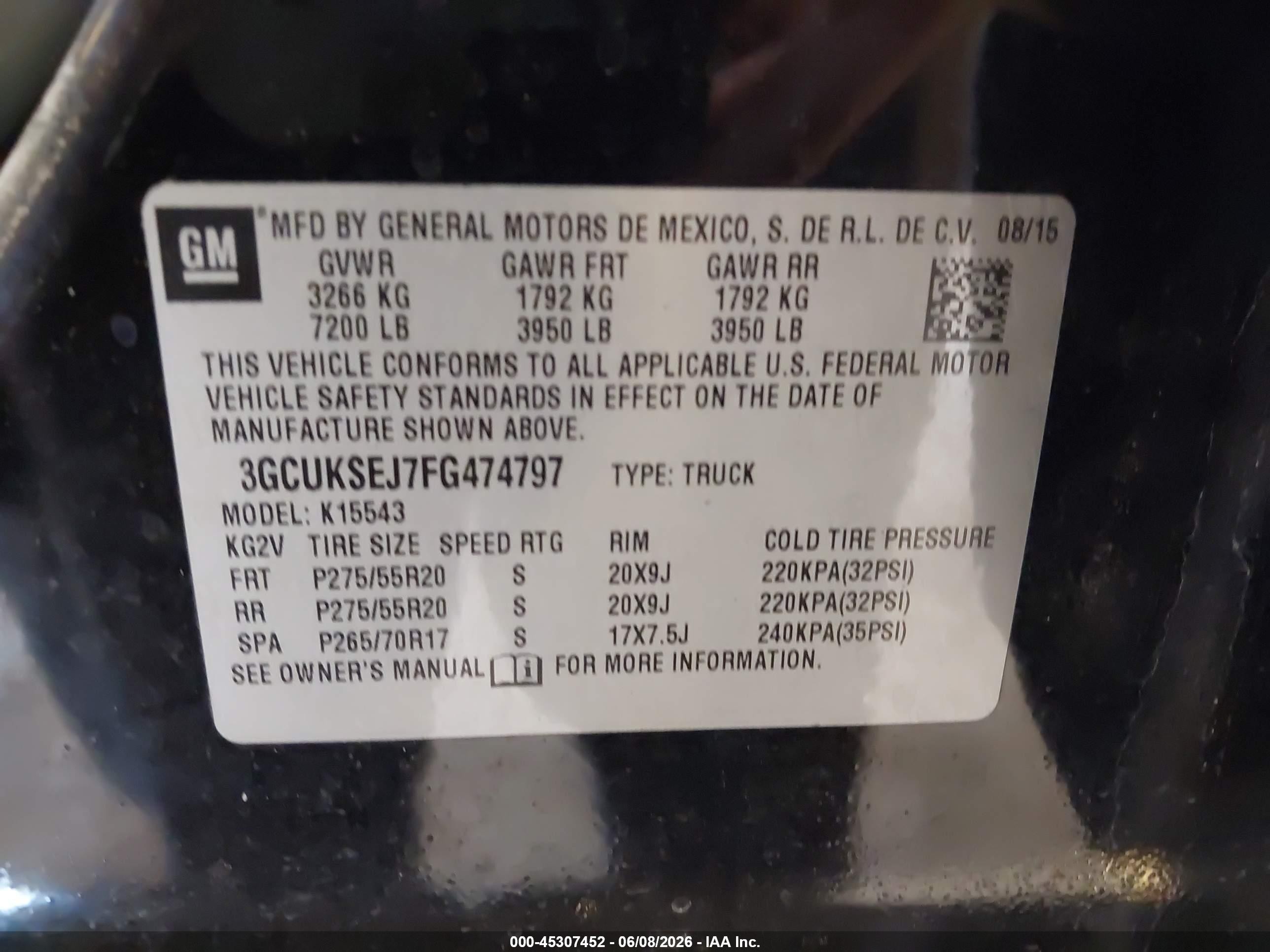 2015 Chevrolet Silverado 1500 Ltz Black vin: 3GCUKSEJ7FG474797