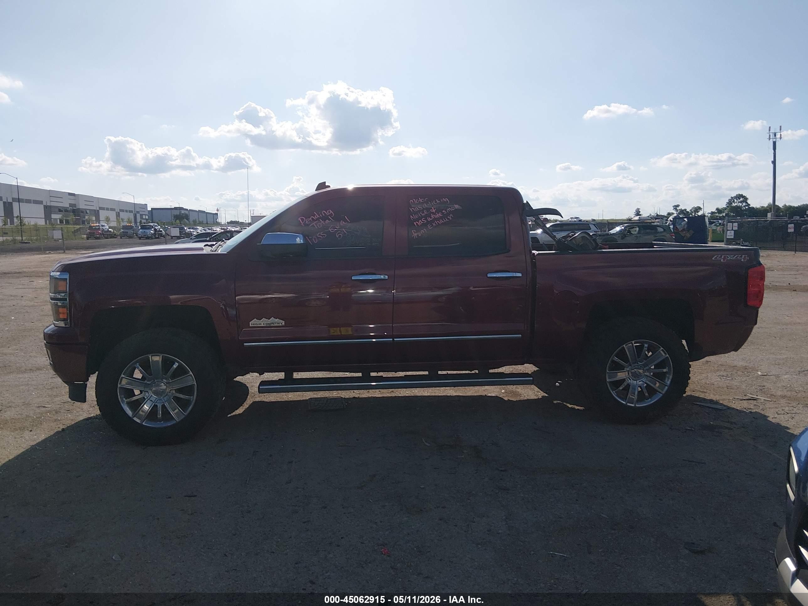 2014 Chevrolet Silverado 1500 High Country Maroon vin: 3GCUKTEC2EG279728