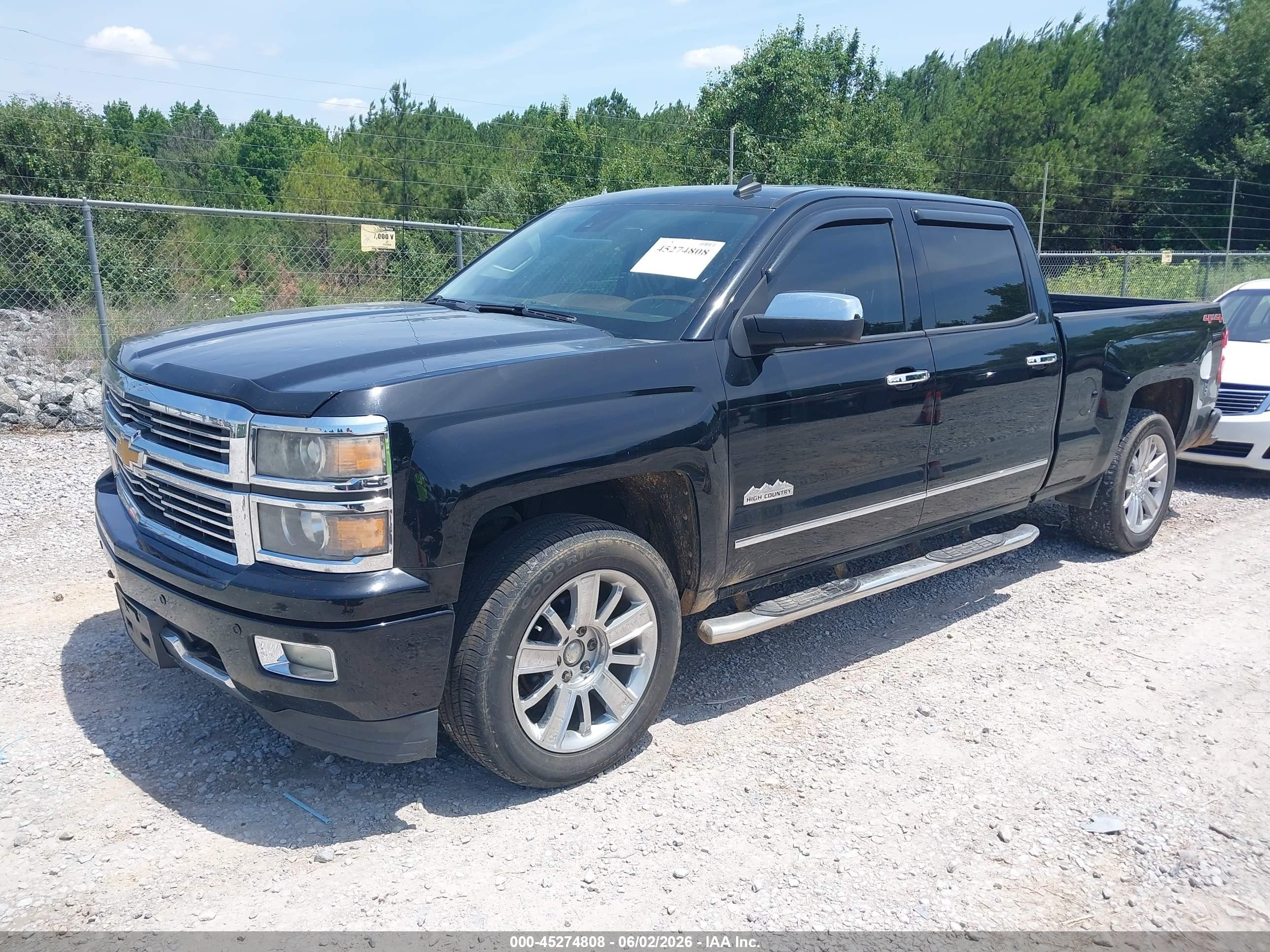 2014 Chevrolet Silverado 1500 High Country Black vin: 3GCUKTEC2EG340804