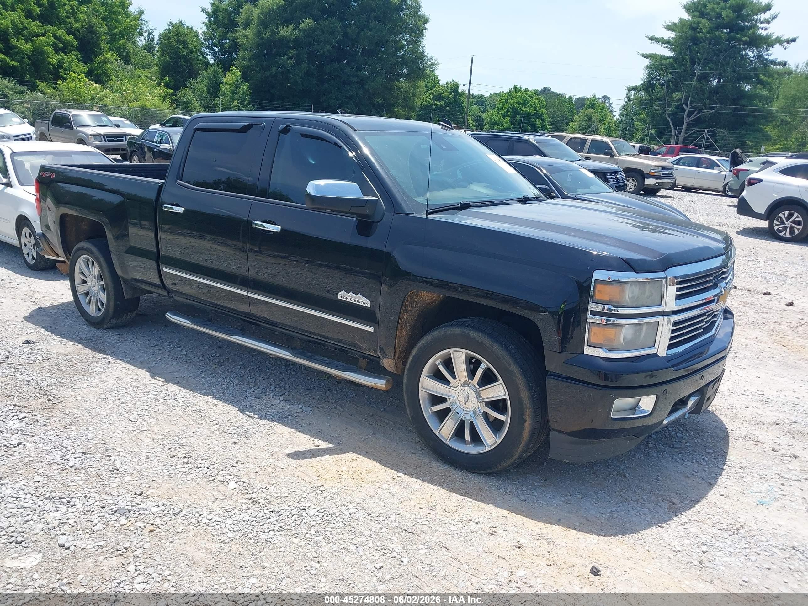 2014 Chevrolet Silverado 1500 High Country Black vin: 3GCUKTEC2EG340804